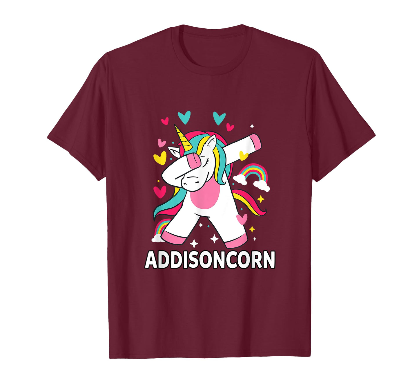 Addisoncorn Personalized Name Dabbing Unicorn Addison T-Shirt
