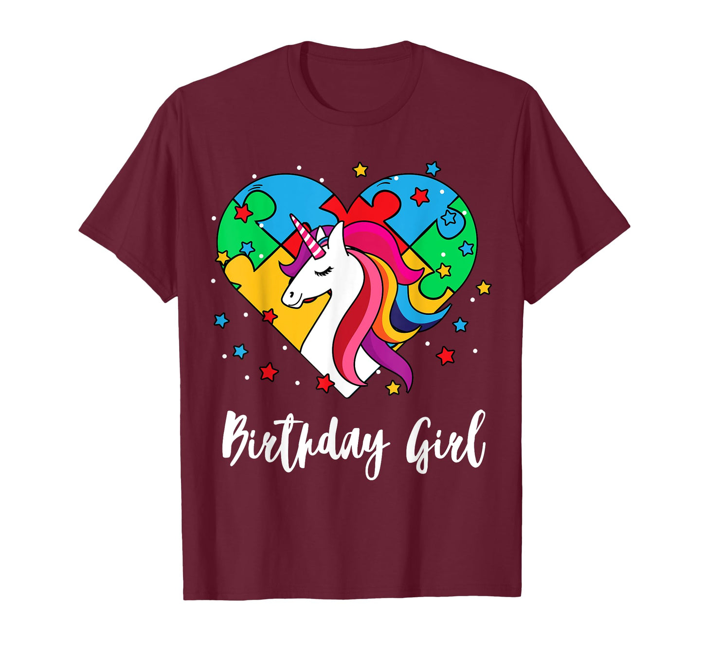 Unicorn Puzzle Heart Bday Girl Cool Autism Awareness Gift T-Shirt