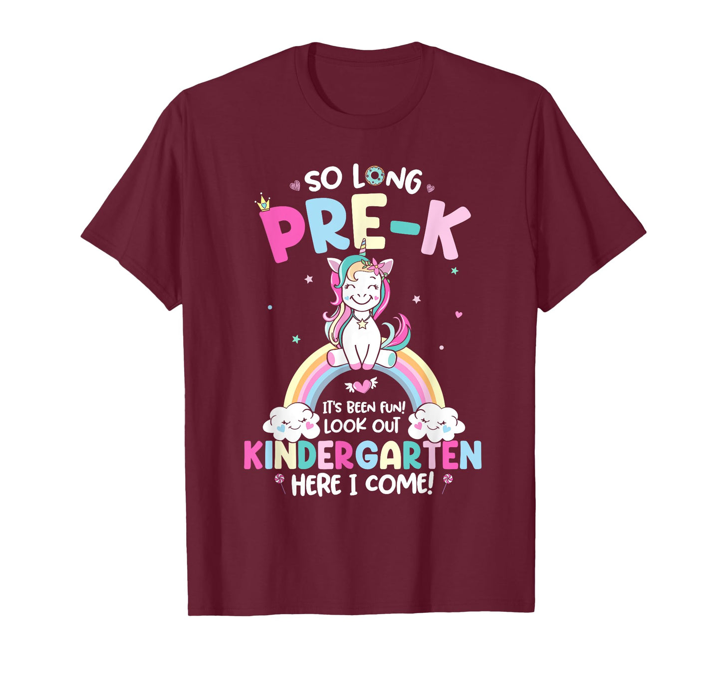 So Long Pre-K Kindergarten Grade Here I Come Unicorn Kid T-Shirt