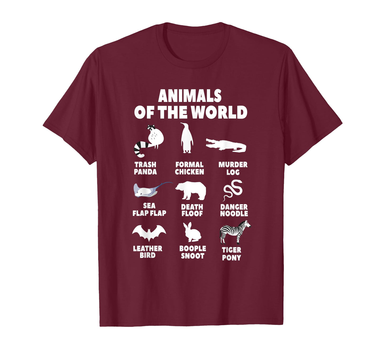 Animals Of The World Biology Wildlife Gift T-Shirt