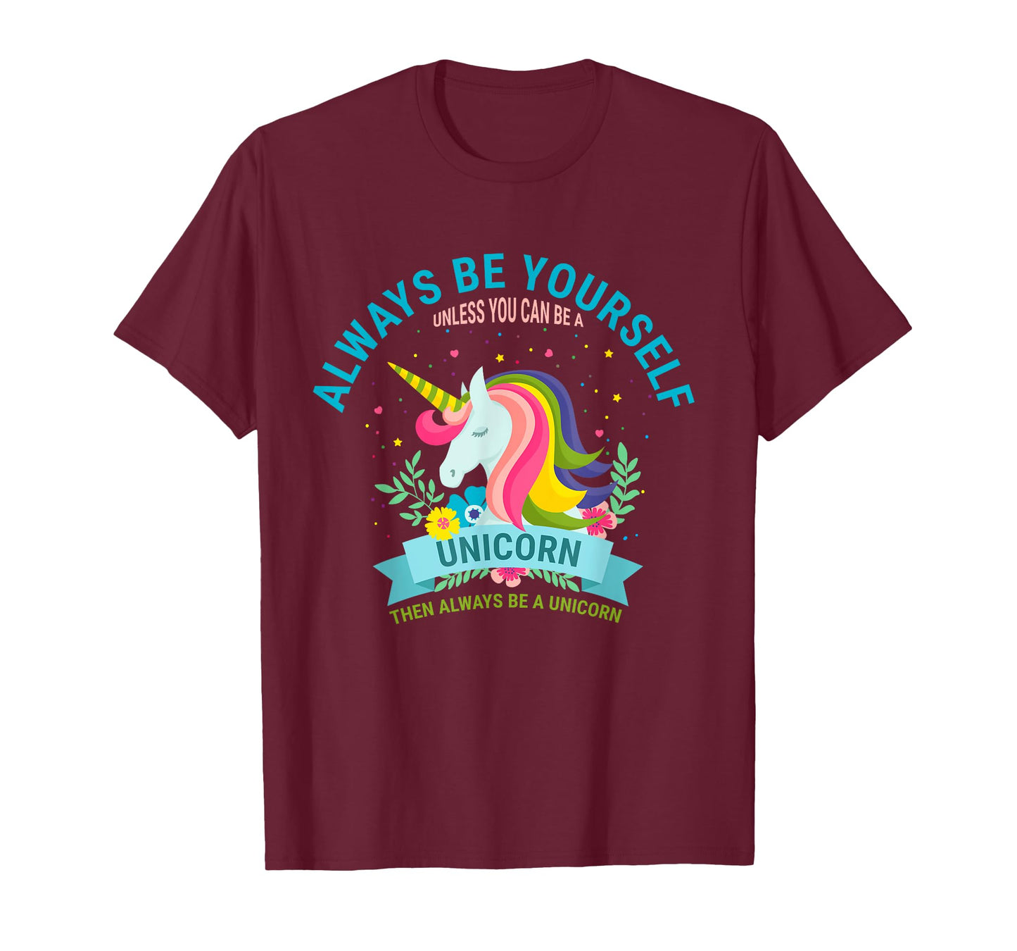 Cute Always Be Yourself Unicorn Girls T Shirt T-Shirt