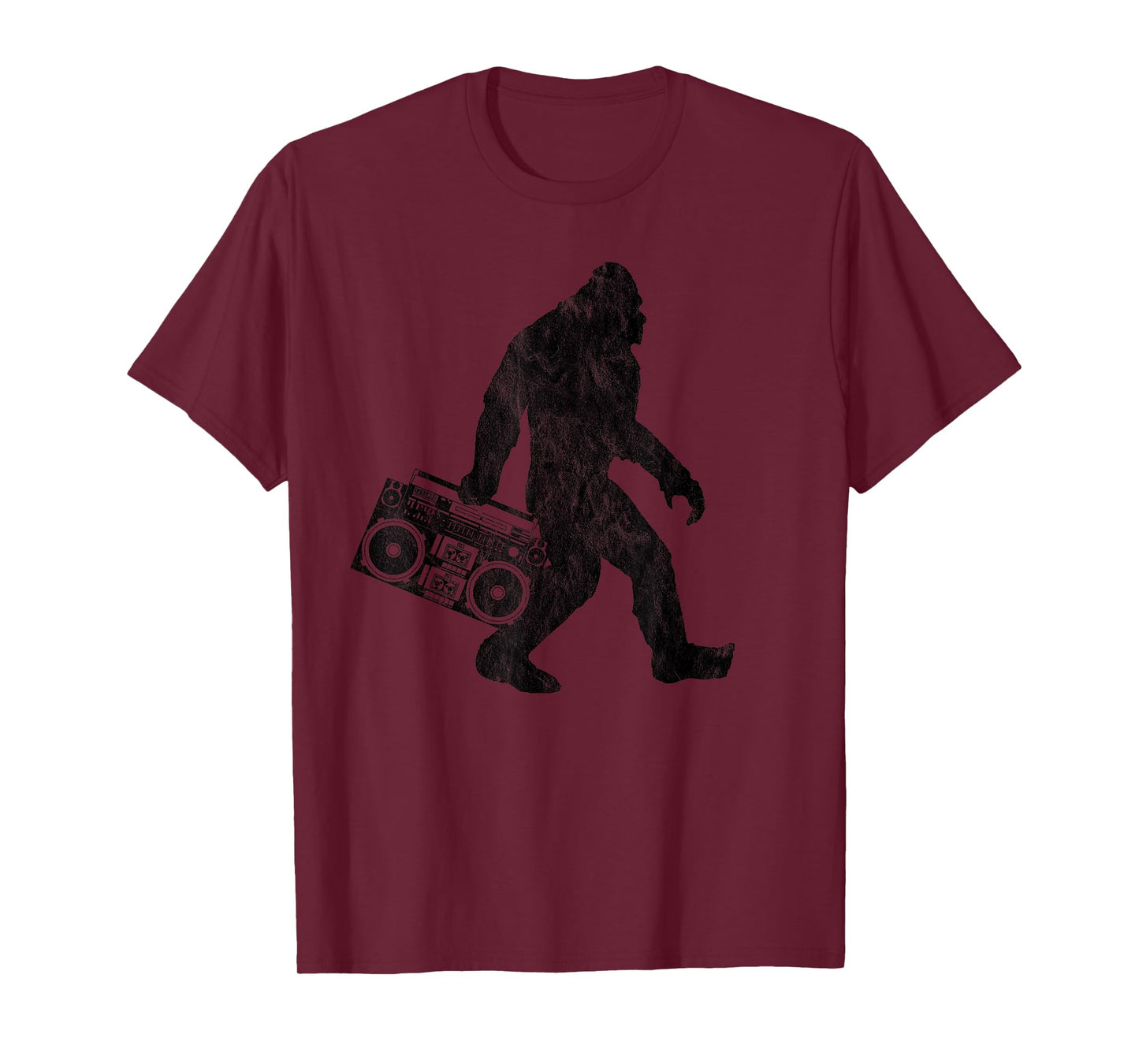 Retro Bigfoot Boom Box Radio Silhouette Graphic T-Shirt