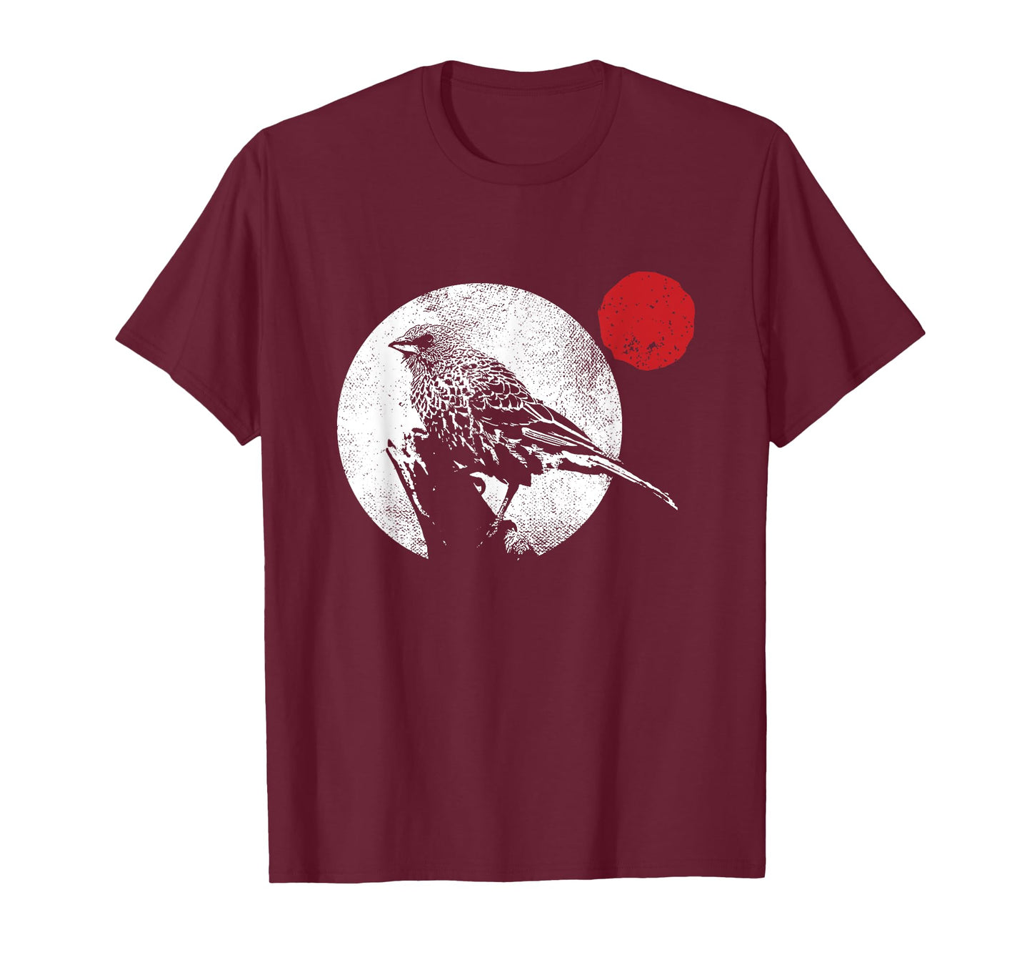 Bird Matching Red Moon Style Murakami T-Shirt