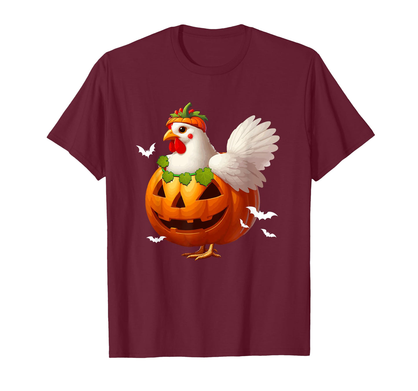 Chicken Cosplay Carved Pumpkin Halloween Costume Farmer Kids T-Shirt