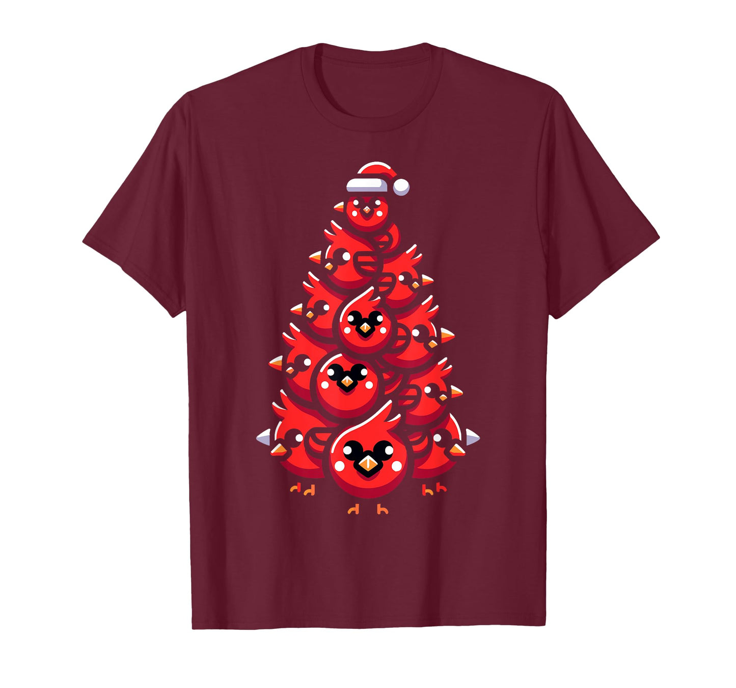 Cardinal Birds Christmas Tree Funny Cardinal Birds Xmas T-Shirt