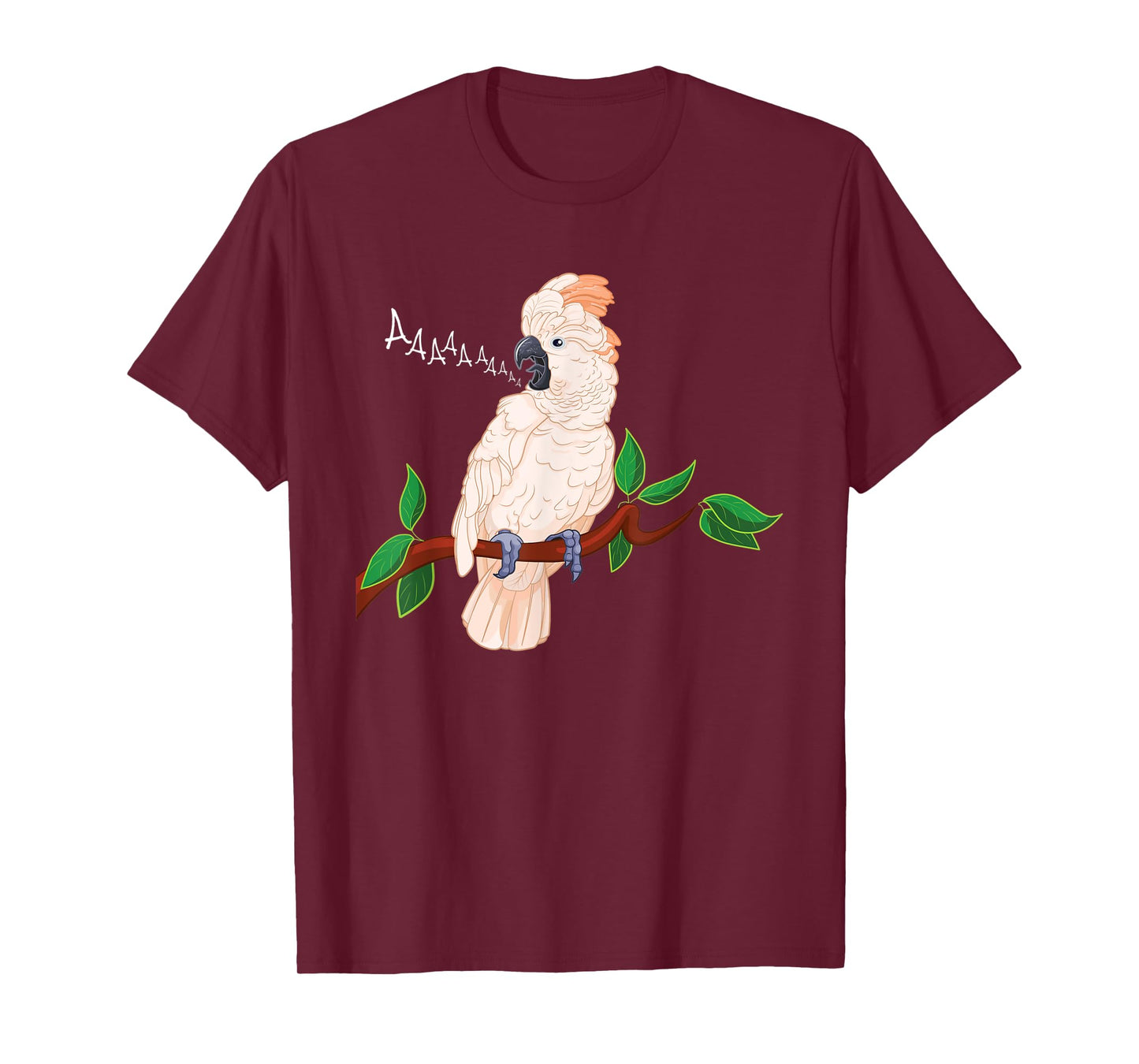 Moluccan Cockatoo on a Branch Screaming T-Shirt