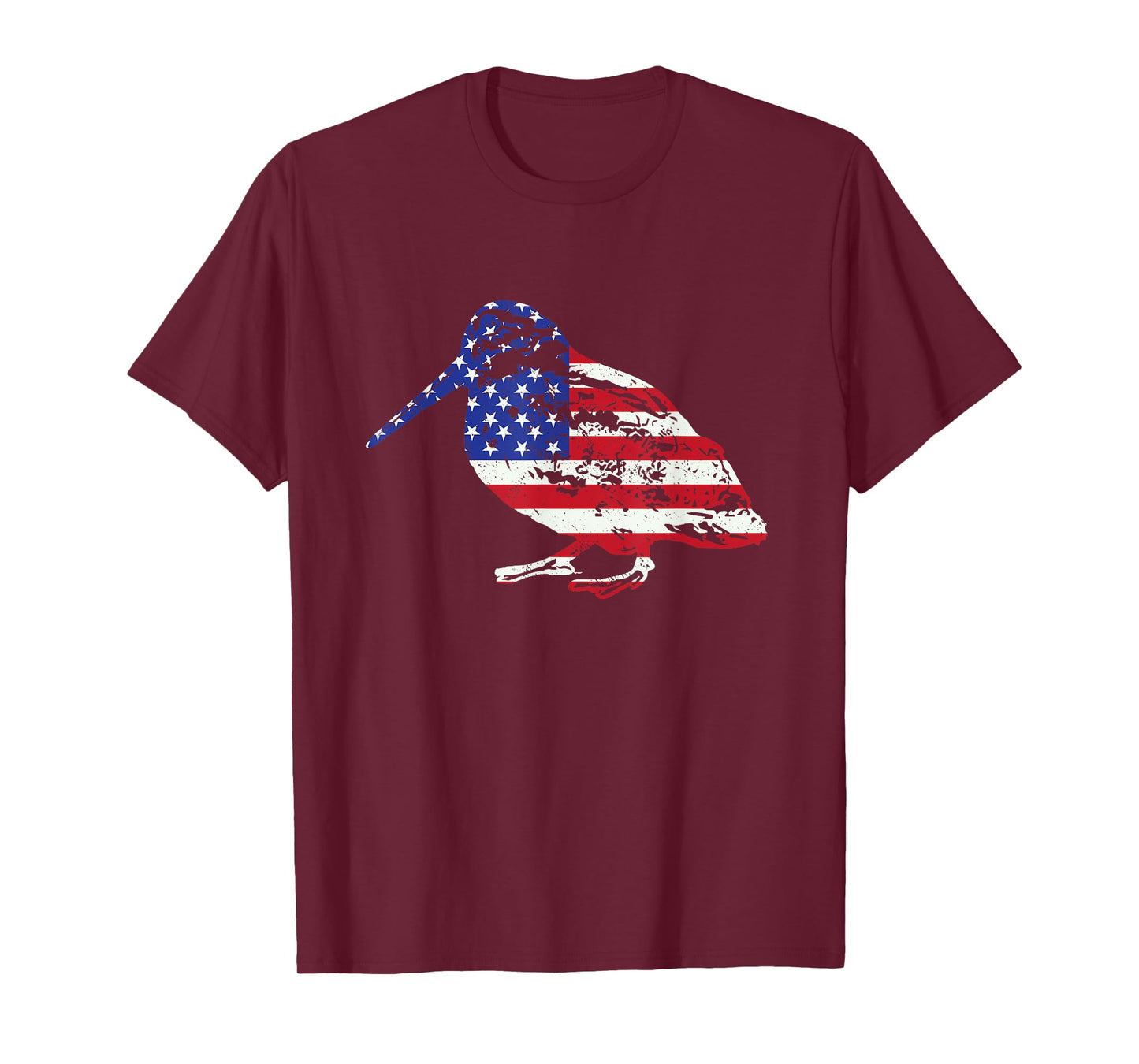 American Flag Woodcock Hunter Timberdoodle Bogsucker Gifts T-Shirt