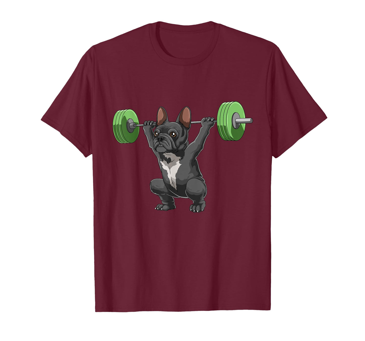 Funny French Bulldog Weightlifting and Bodybuilding T-Shirt for Men Women Girls Kids