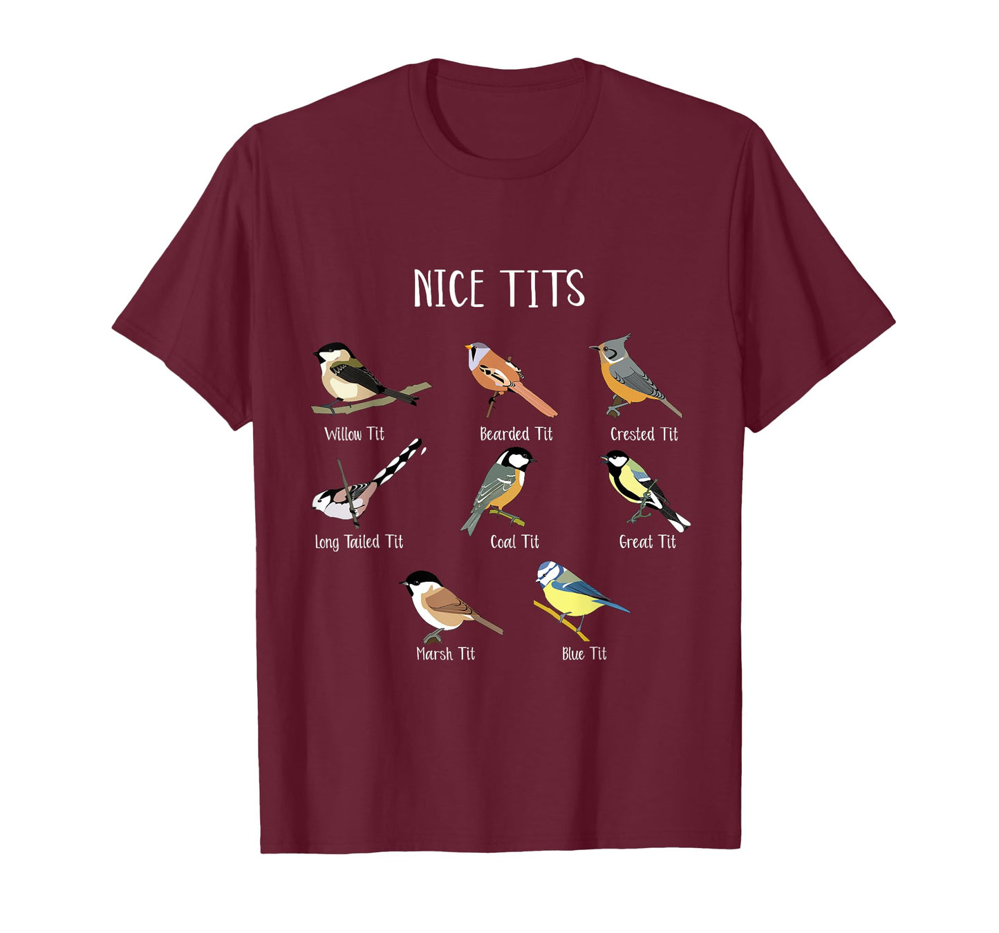 Funny Bird Watching Humor Collection of Tits Nice Tit Birds T-Shirt