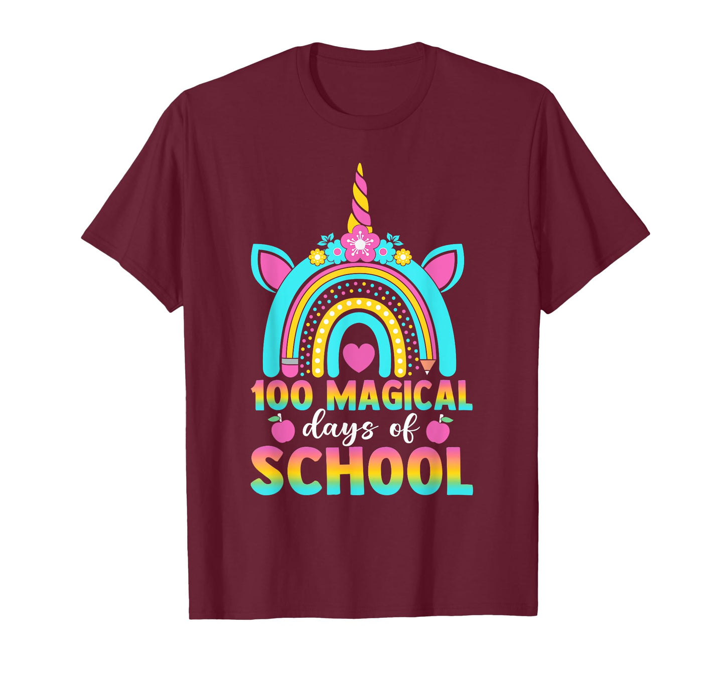 100th Day of School Unicorn 100 Magical Days Teacher Girls T-Shirt