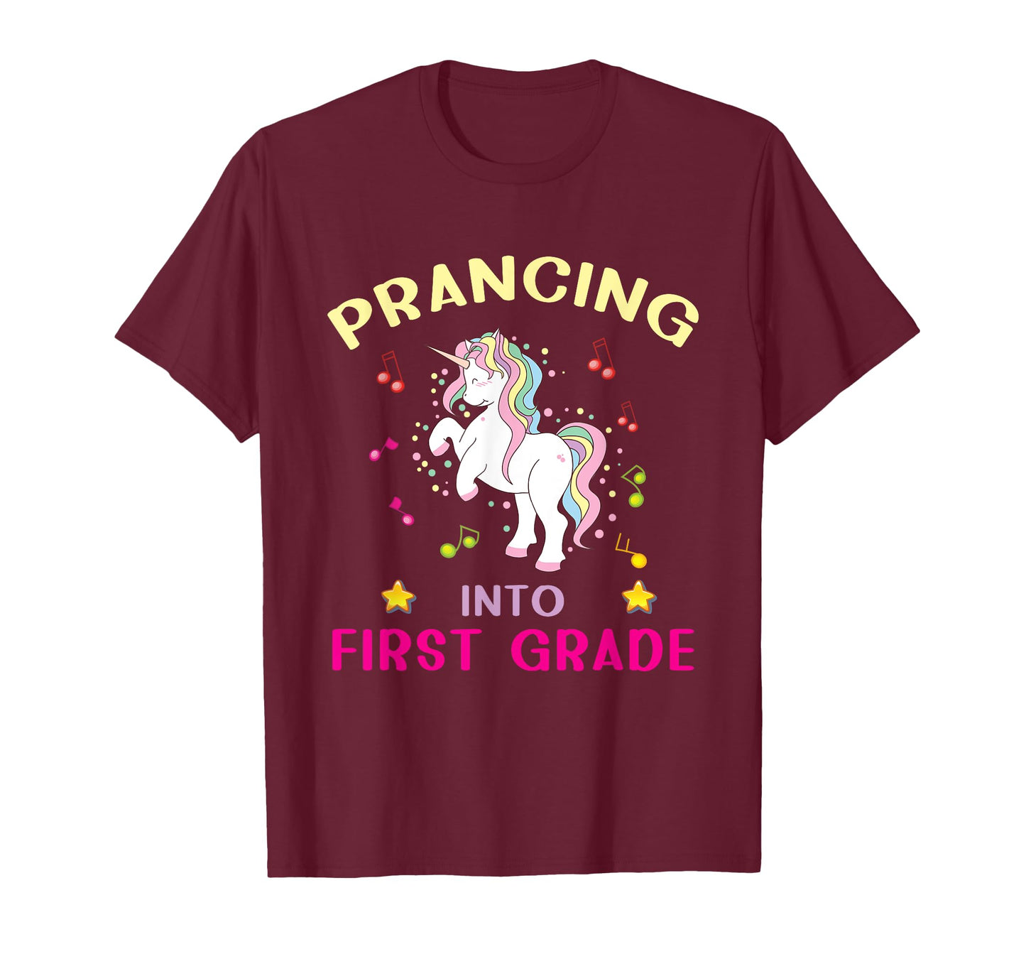 Prancing Into First Grade Unicorn Back To School T-Shirt