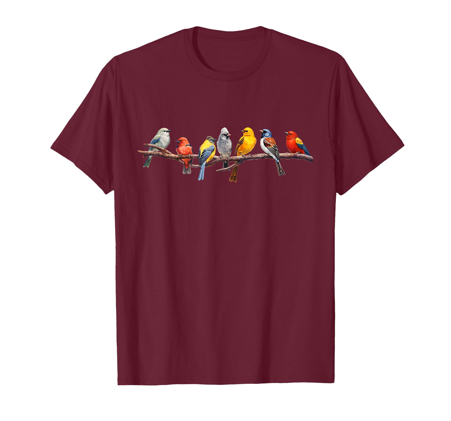 Backyard Bird Watching Watcher Birder Songbirds on a Branch T-Shirt