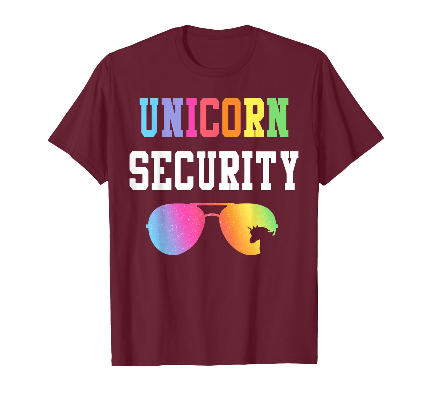 Family Birthday Unicorn Security Halloween Costume Dad Mom T-Shirt