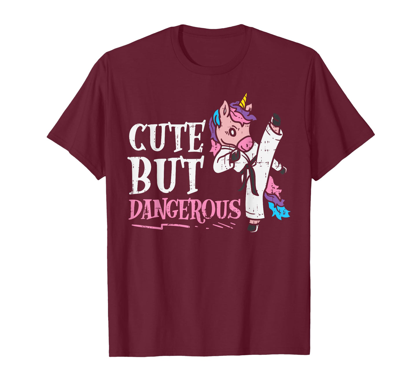 Unicorn Cute But Dangerous Karate Taekwondo Girls Gift T-Shirt