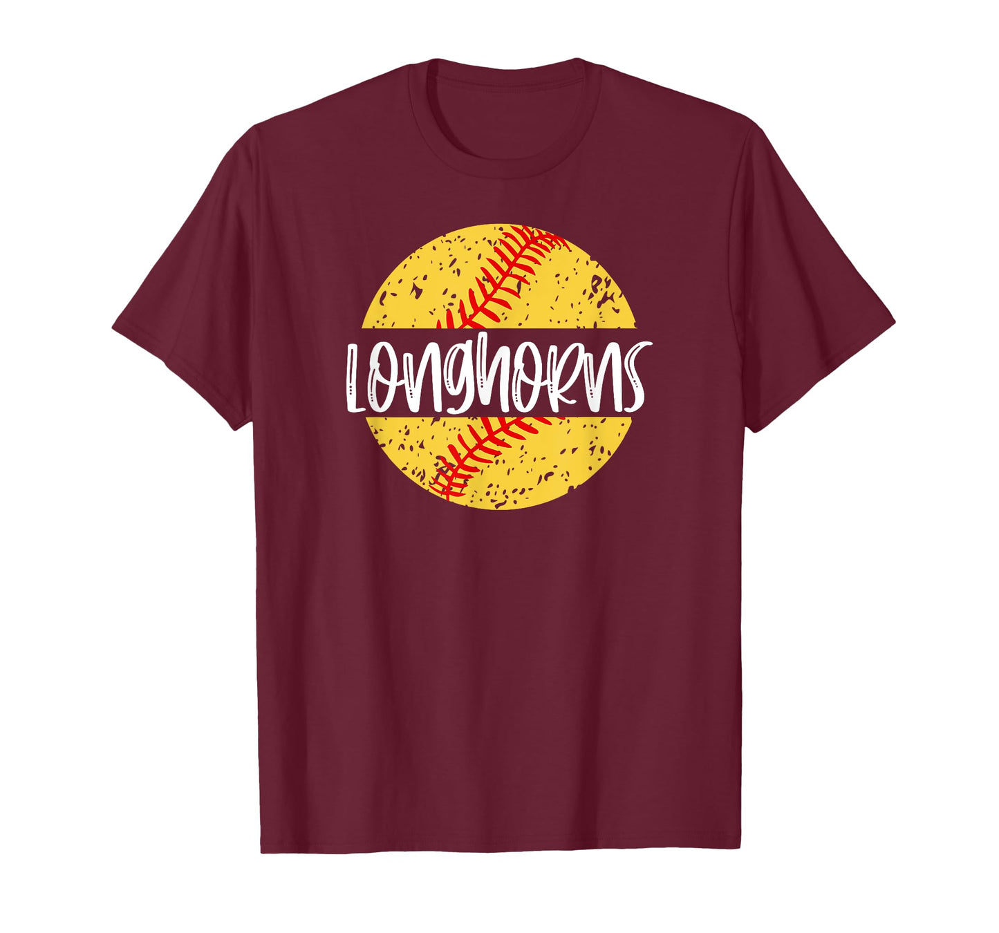 Longhorns Softball Team Mascot School Spirit Game Day T-Shirt