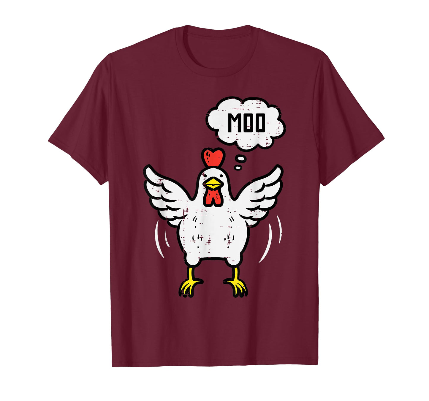 Chicken Cow Moo Funny Farm Animal Hen Farmer Men Women Kids T-Shirt