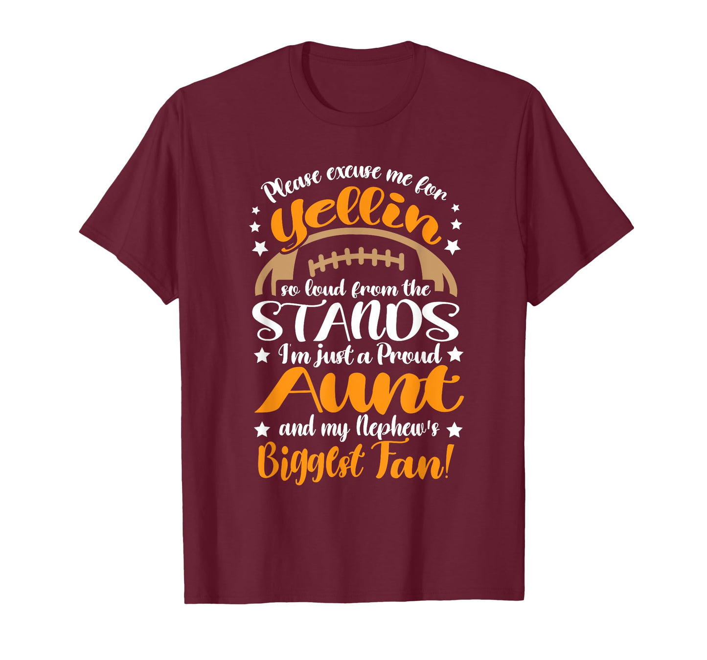 Nephew Biggest Fan Football Aunt Auntie Womens T-Shirt