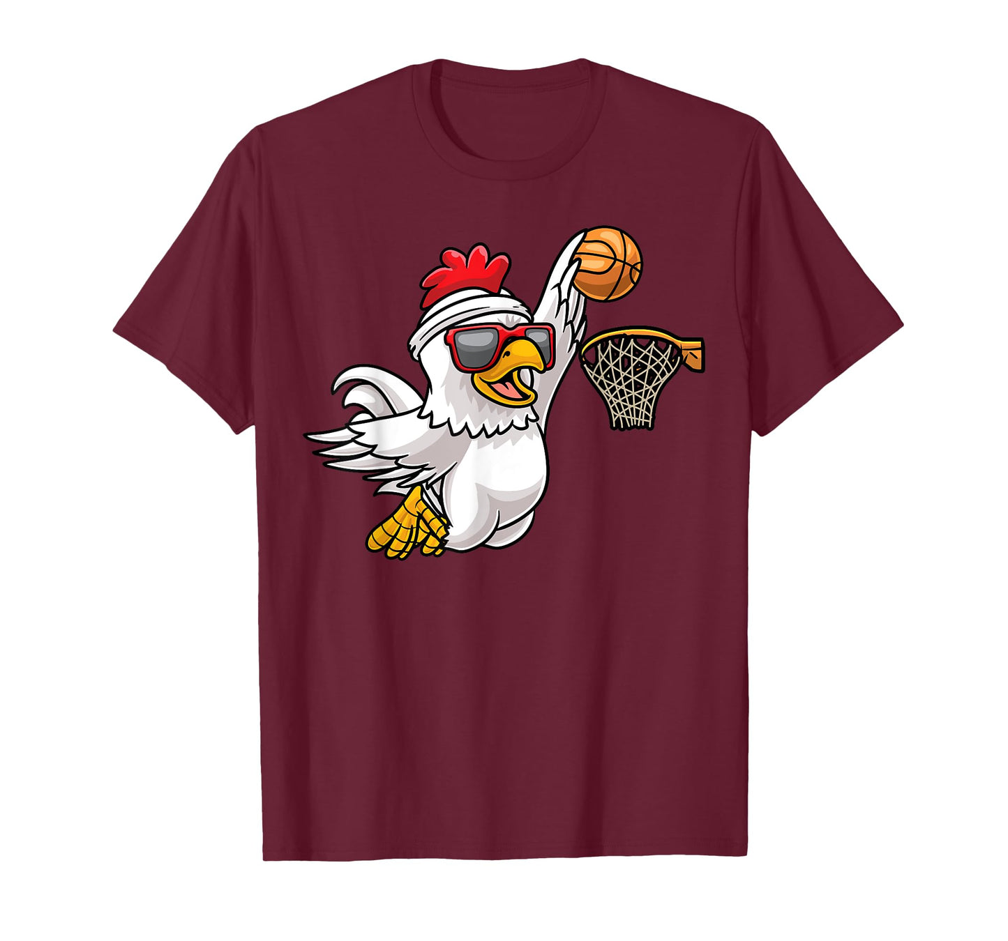 Chicken Playing Basketball Player Game Kids T-Shirt