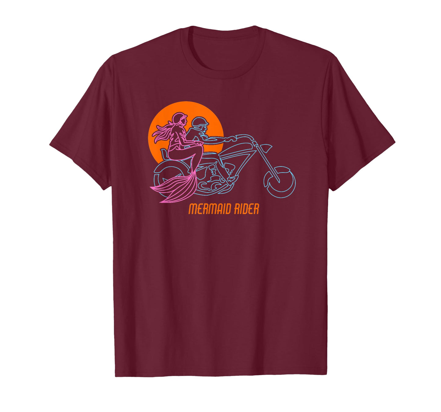 Funny Vintage Biker T-Shirt - Mermaids who love Motorcycles