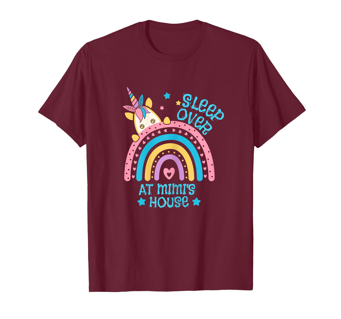 Sleepover At Mimi's House Rainbow Unicorn Slumber Party T-Shirt