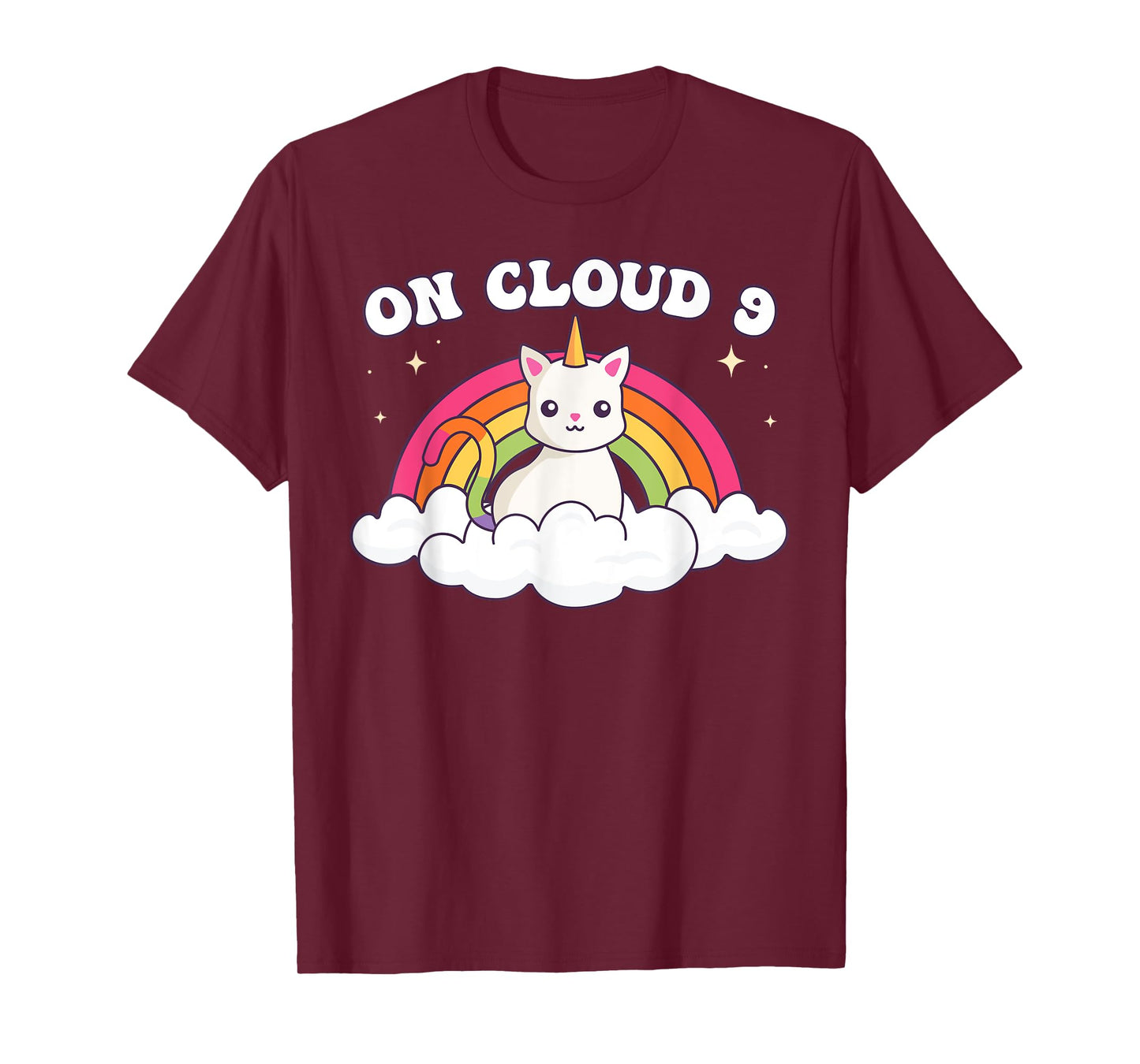 9th Birthday Girl Rainbow On Cloud Nine T-Shirt