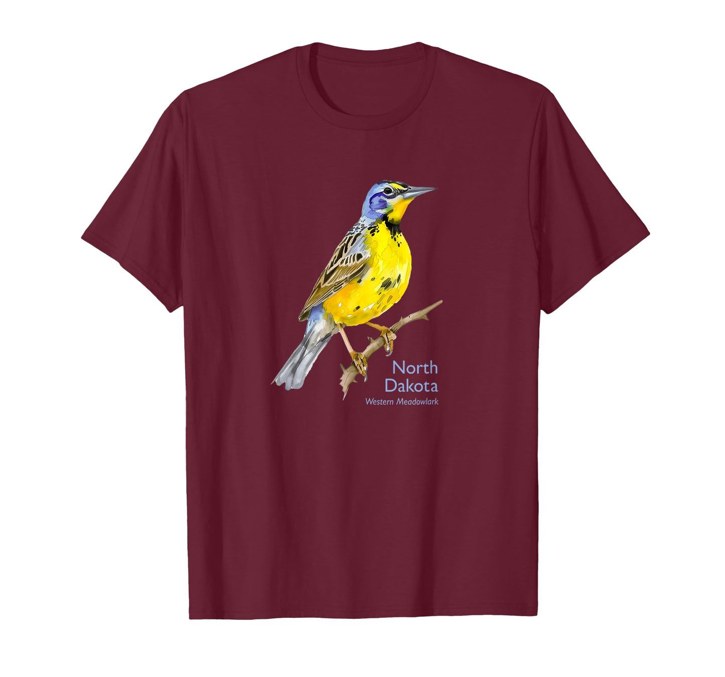 North Dakota Western Meadowlark Bird Birder Souvenir T-Shirt
