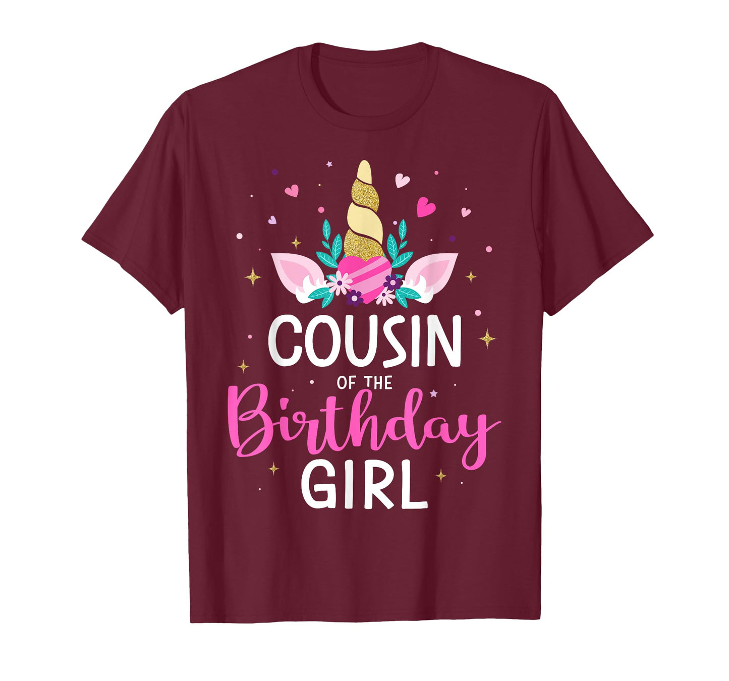 Cousin of the birthday girl matching family unicorn party T-Shirt