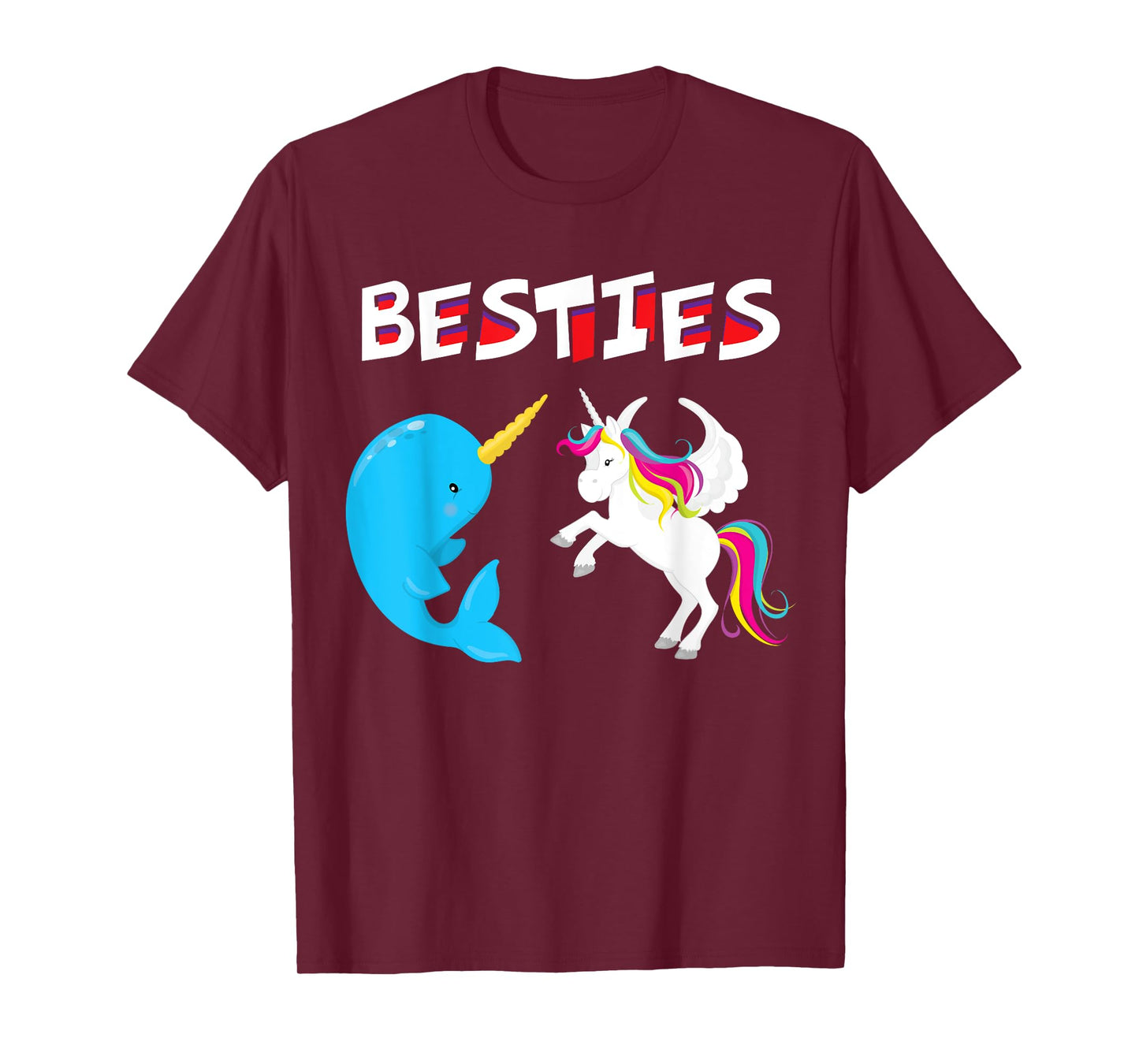 Besties Funny Unicorn and Narwhal Narwhale T-Shirt T-Shirt