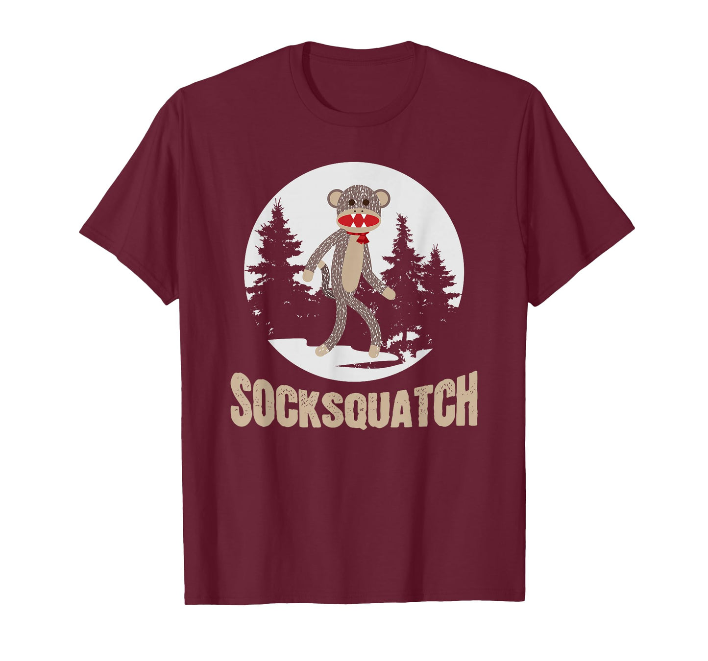 Funny Bigfoot Sighting Sock Monkey Sasquatch Socksquatch T-Shirt