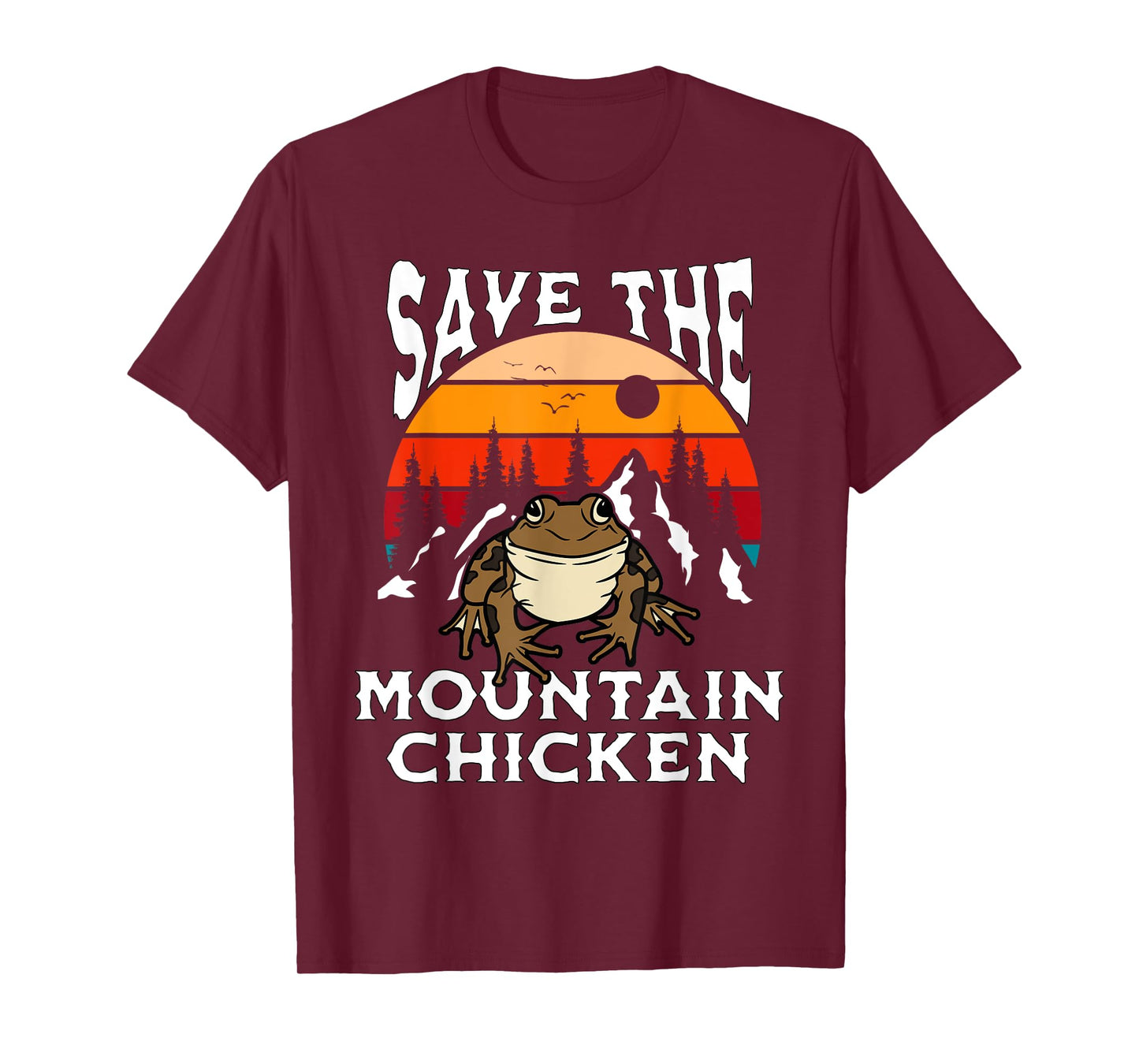 Save Mountain Chicken Frogs Retro Amphibian Pet Lover T-Shirt