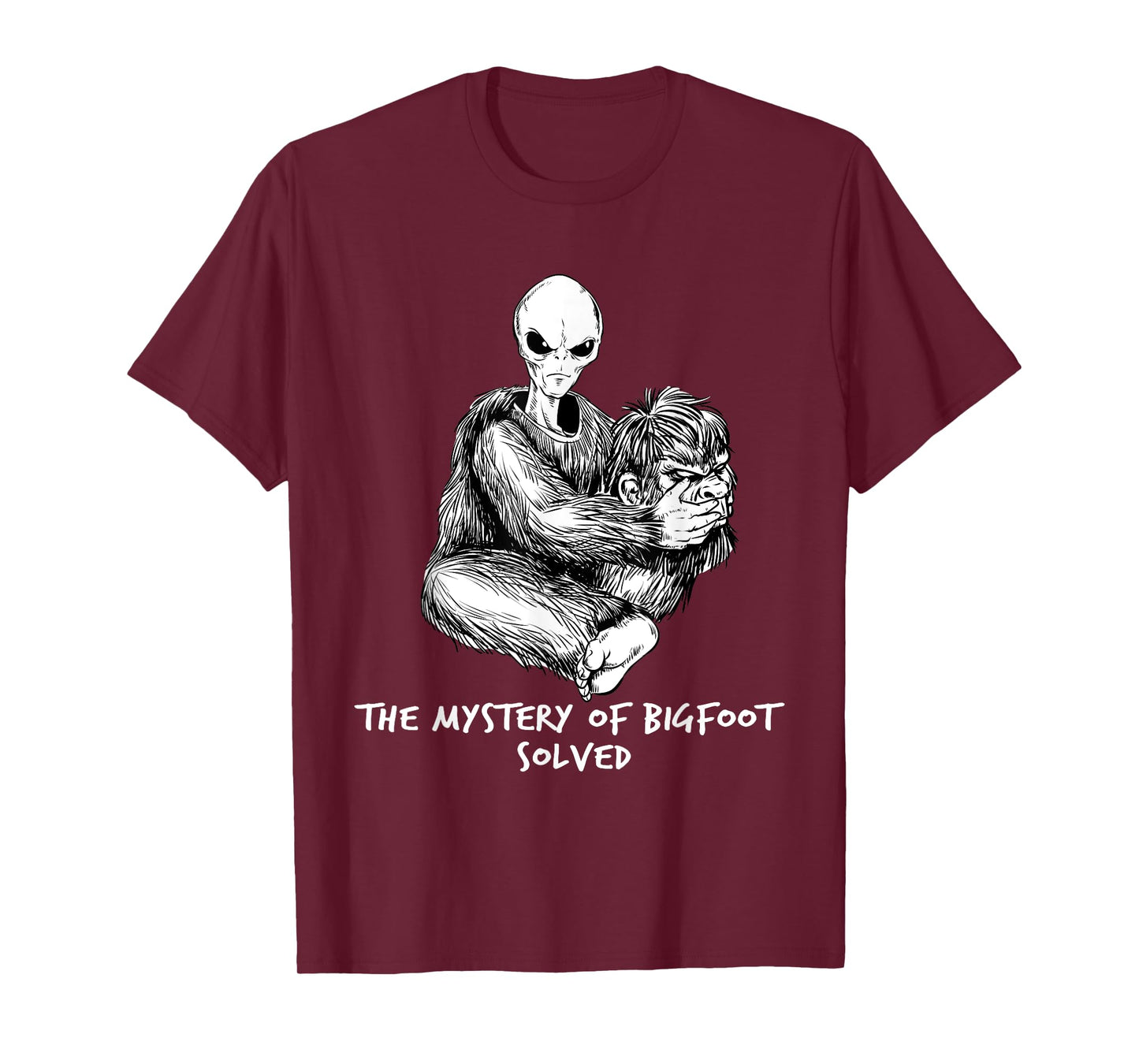 Funny Bigfoot Gift Mystery Of Big Foot Alien UFO T-Shirt