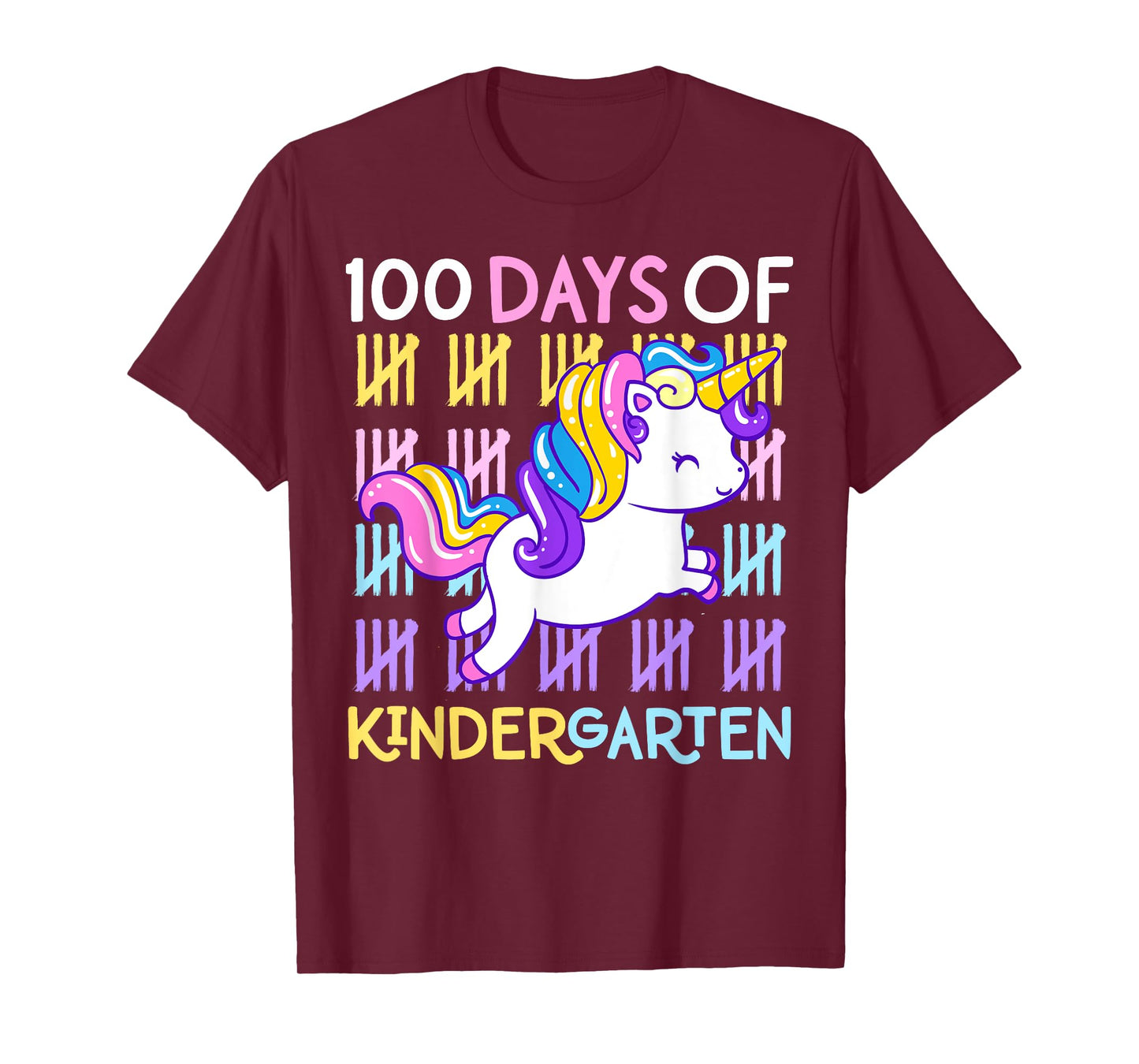 100 Days of Kindergarten Unicorn Girls 100 Days of School T-Shirt