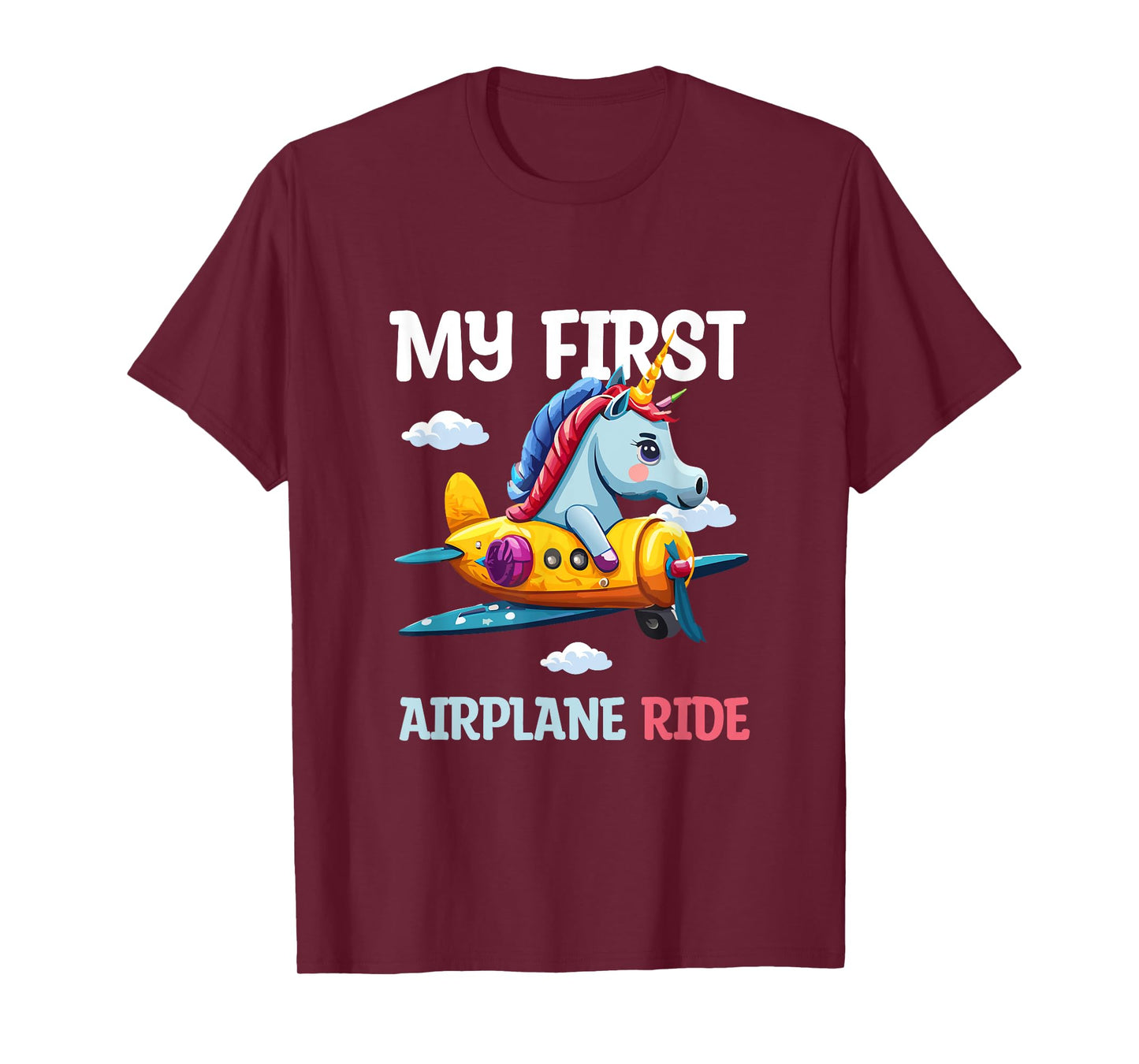 My first plane ride my 1st flight airplane kids Unicorn T-Shirt