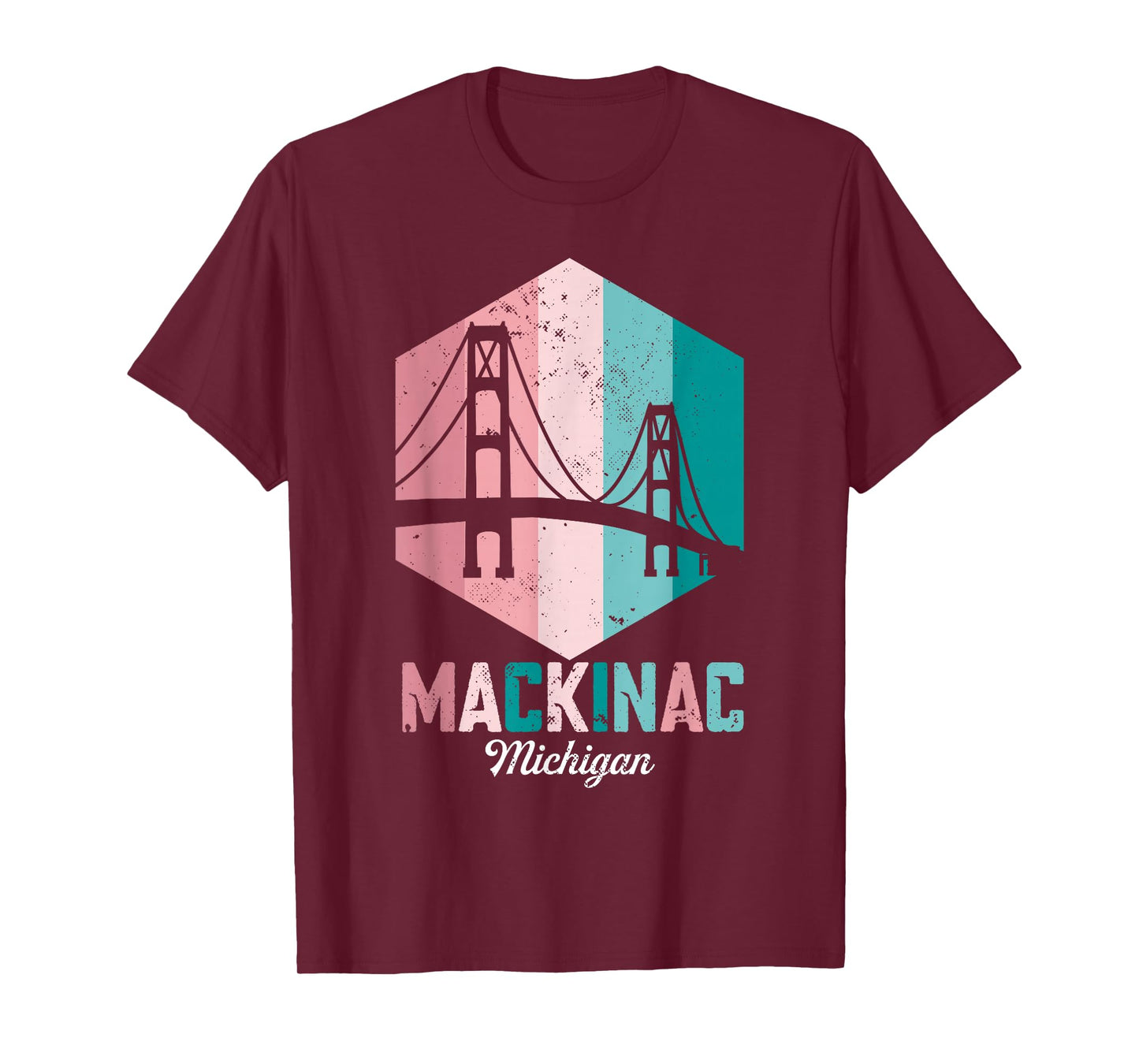 Retro Mackinac Bridge Souvenir Mackinaw Vintage Michigan T-Shirt