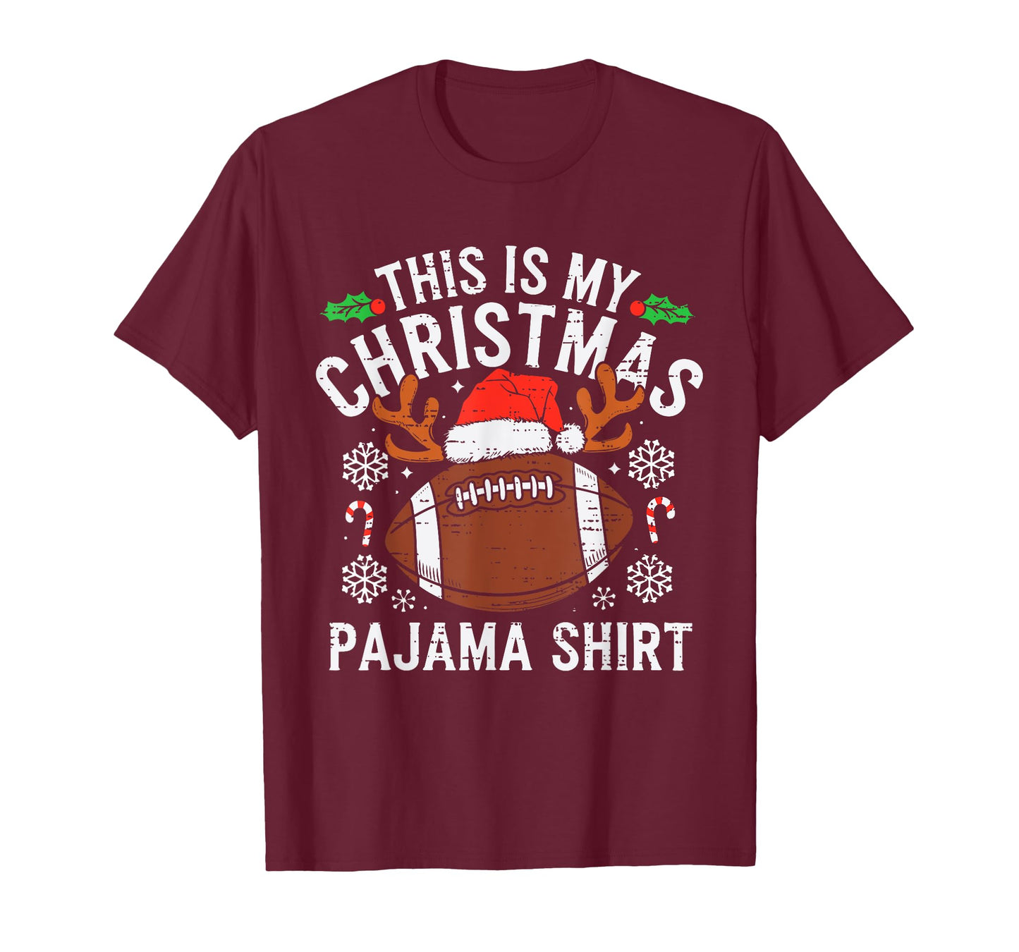 This Is My Christmas Football Pajama Shirt Sport Men Boy Kid T-Shirt