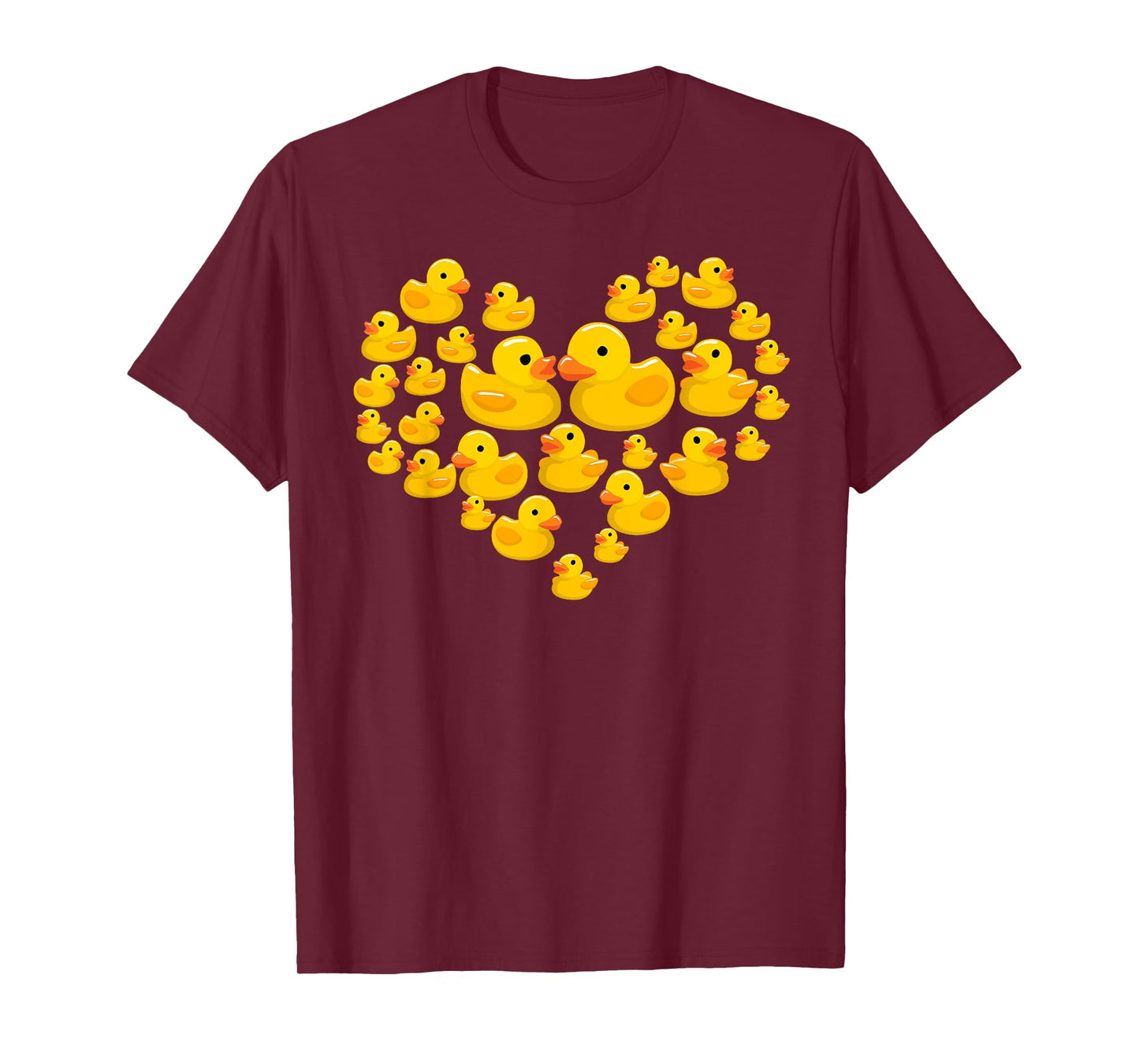 Funny Rubber Duck Gift For Men Women Cool Rubber Ducks Heart T-Shirt