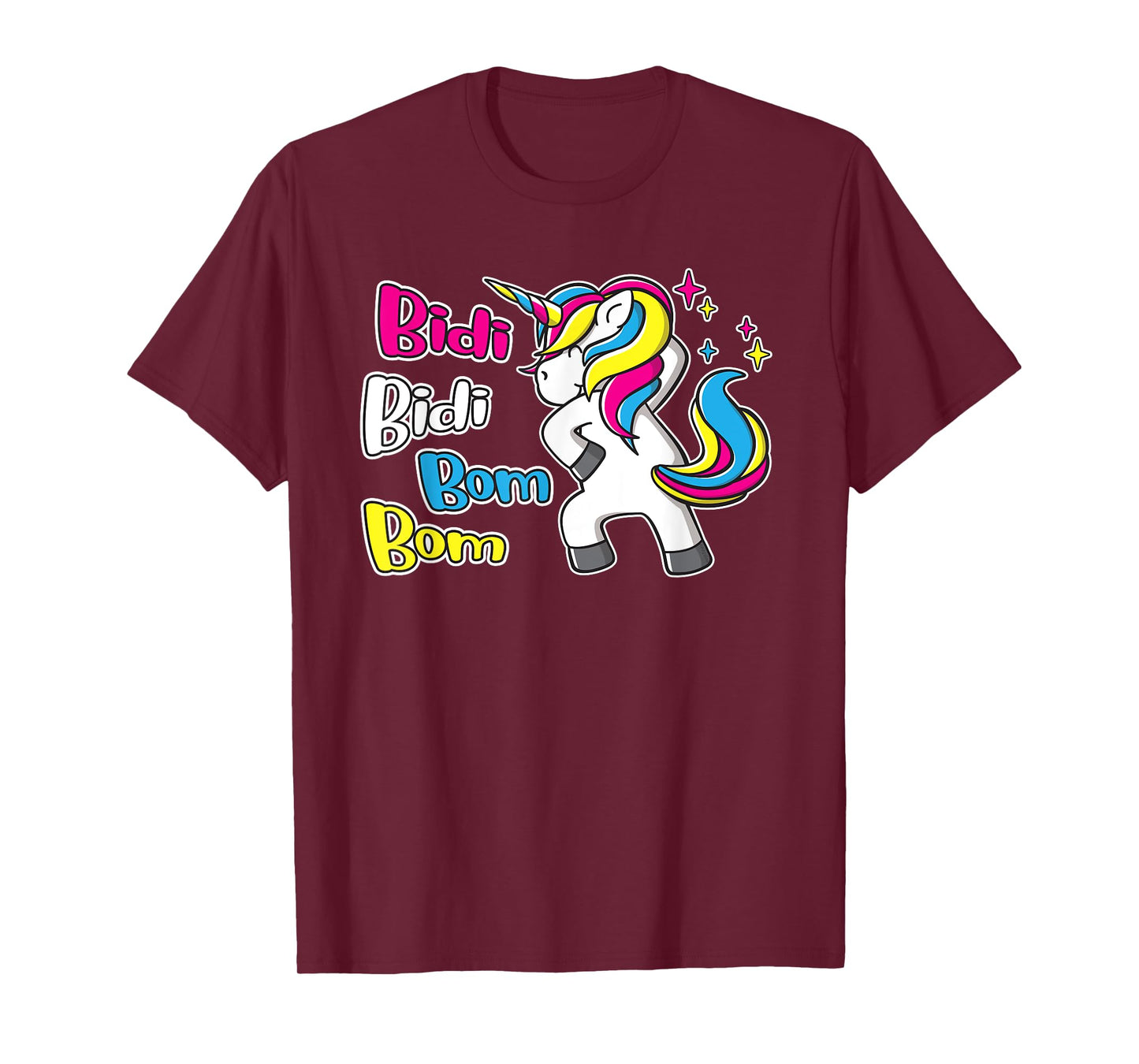 Bidi Bidi Bom Bom Dancing Rainbow Unicorn Latina Cumbia T-Shirt