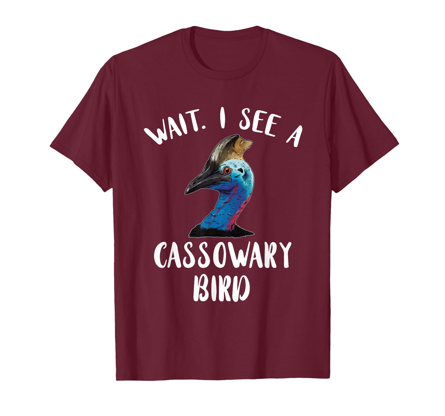 Amazing Cassowary Dino Bird Lover Wait I See A Cassowary Bird T-Shirt - Men's Black Short Sleeve Classic Fit Crew Neck Novelty Graphic Cassowary Bird Design - Small