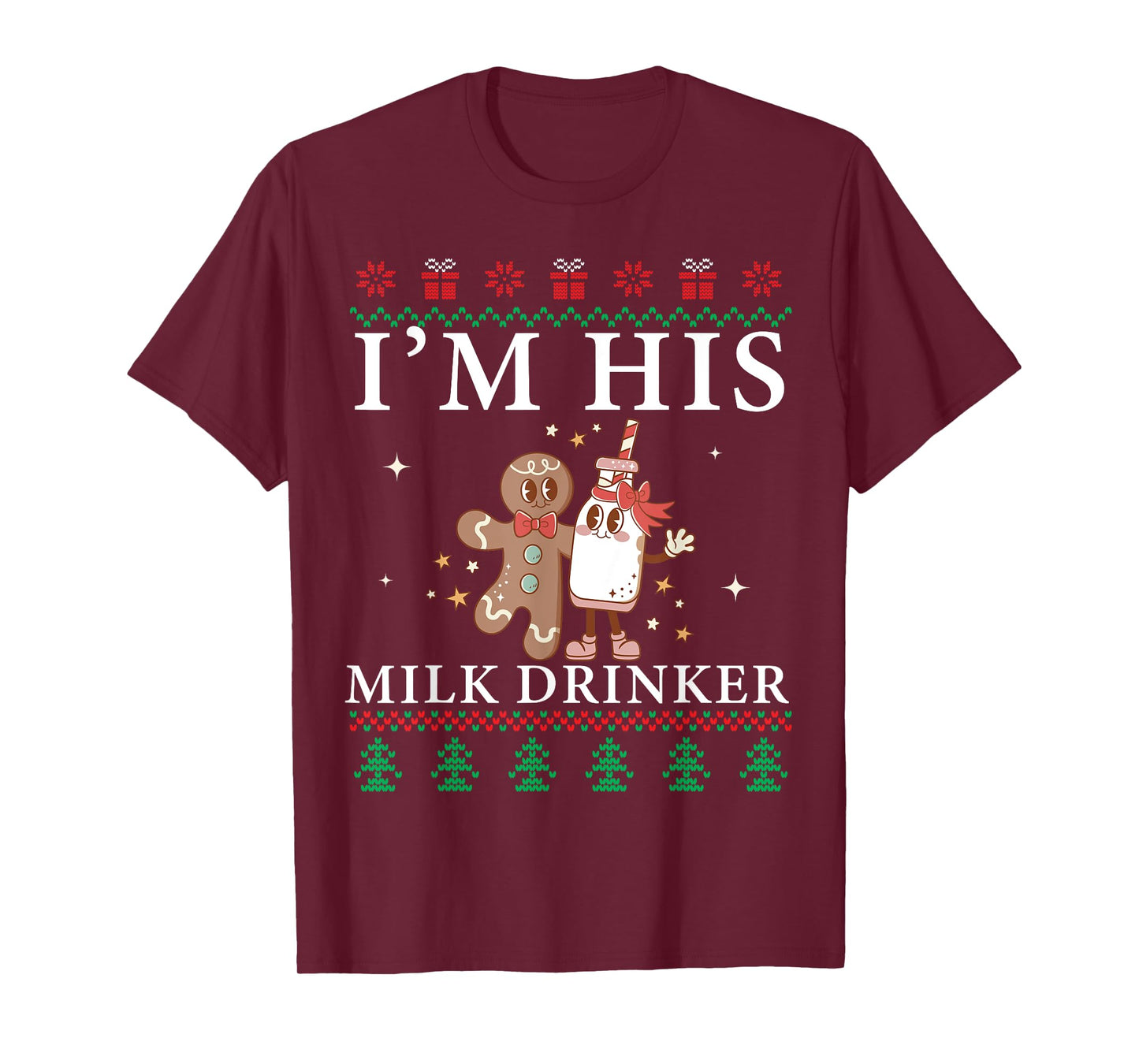 Christmas Matching I'm Her Cookie Eater I'm His Milk Drinker T-Shirt