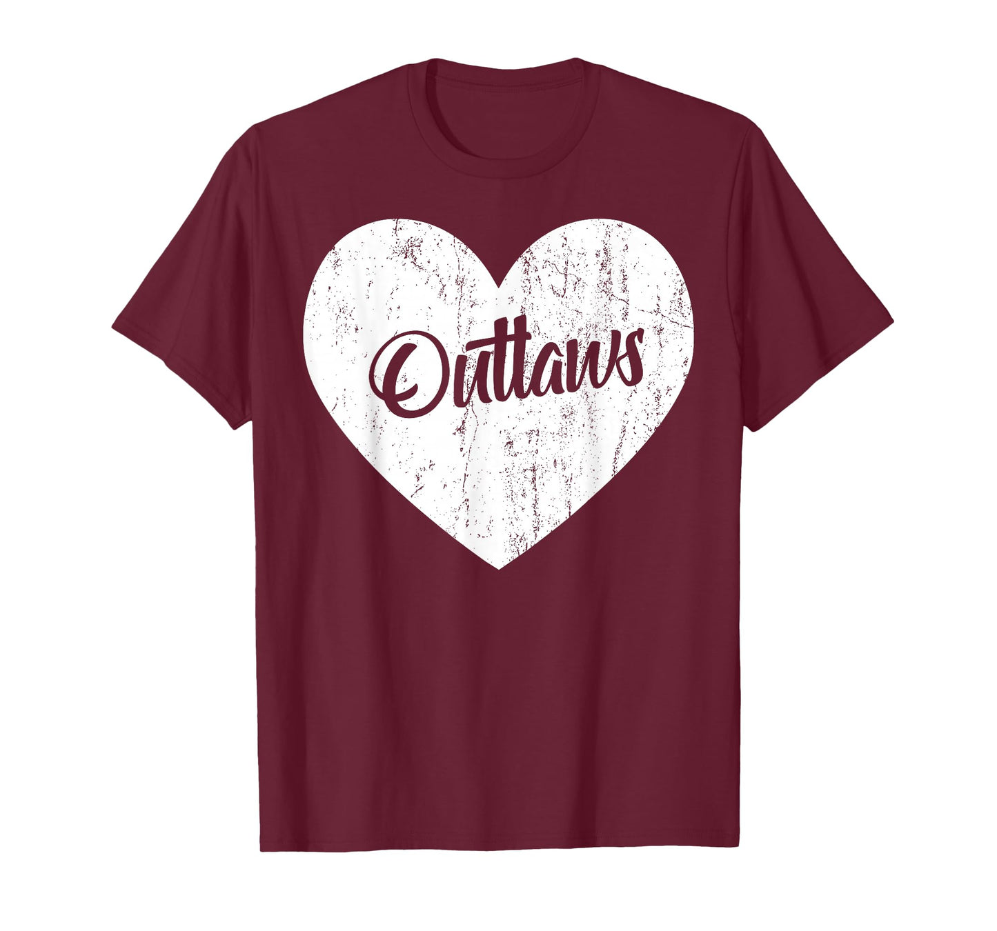 Outlaws School Sports Fan Team Spirit Mascot Heart Gift T-Shirt