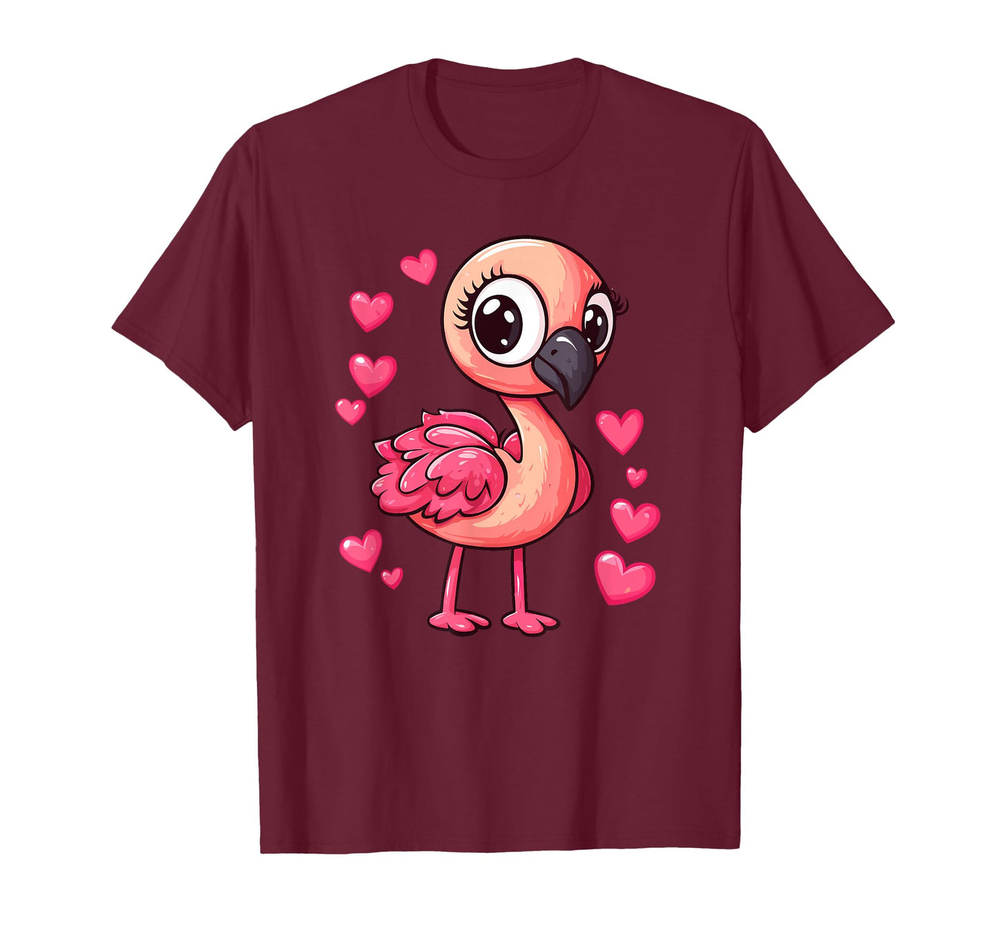 Cute Flamingo With Hearts T-Shirt