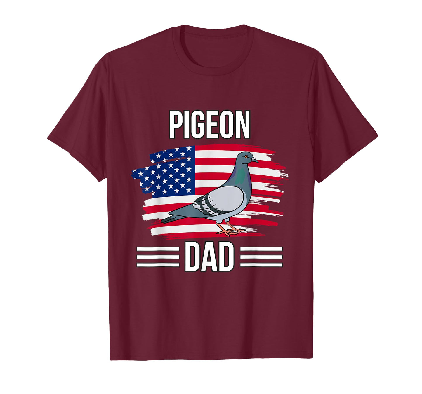 Bird US Flag 4th Of July Father's Day Pigeon Dad T-Shirt