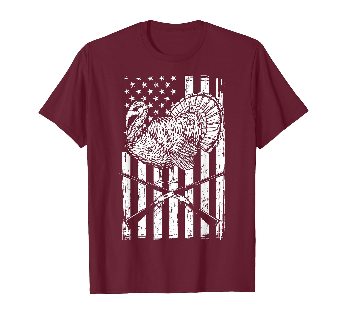 Turkey Hunting American Flag Independence Day T-Shirt for Women Men