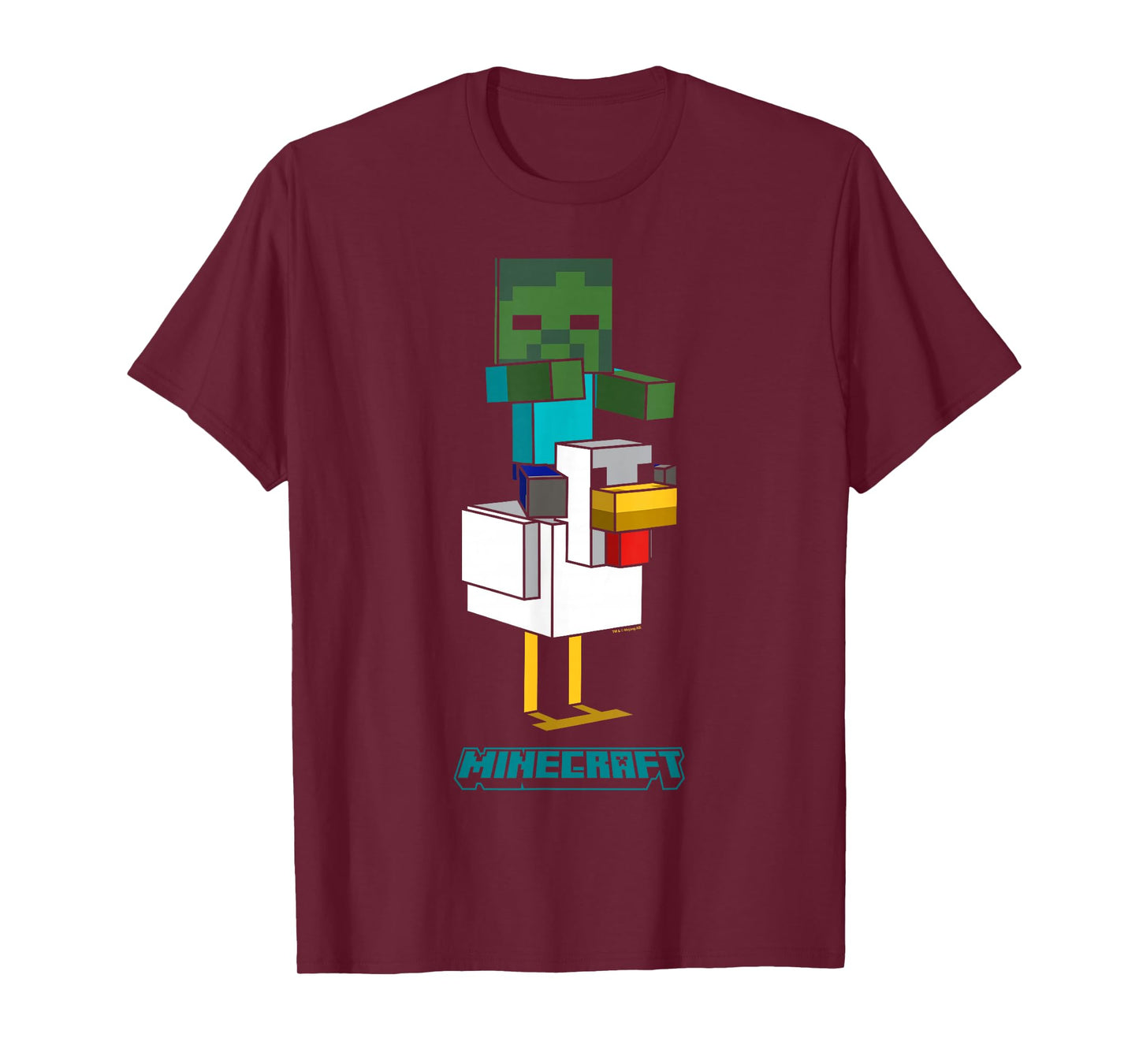 Minecraft Chicken Jockey Lurking Portrait T-Shirt