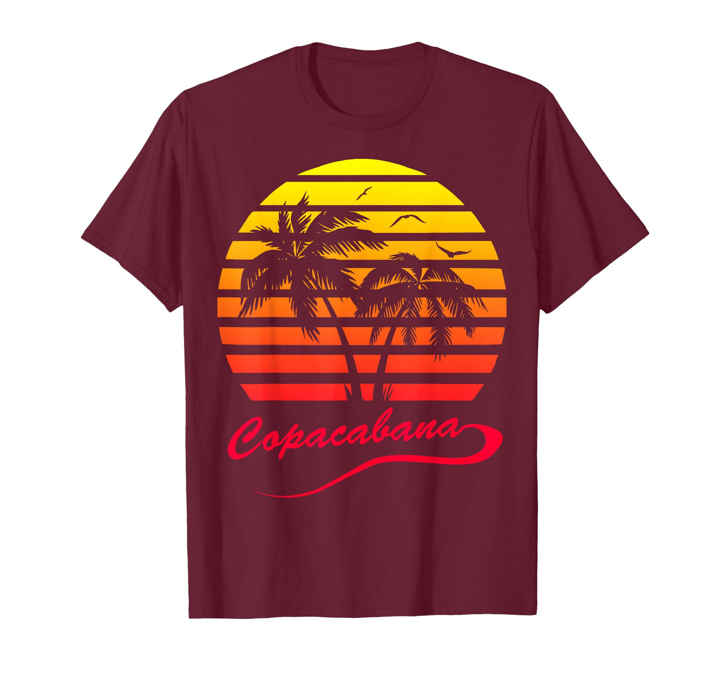 Copacabana Summer Palm Trees 80s Beach Sunset T-Shirt