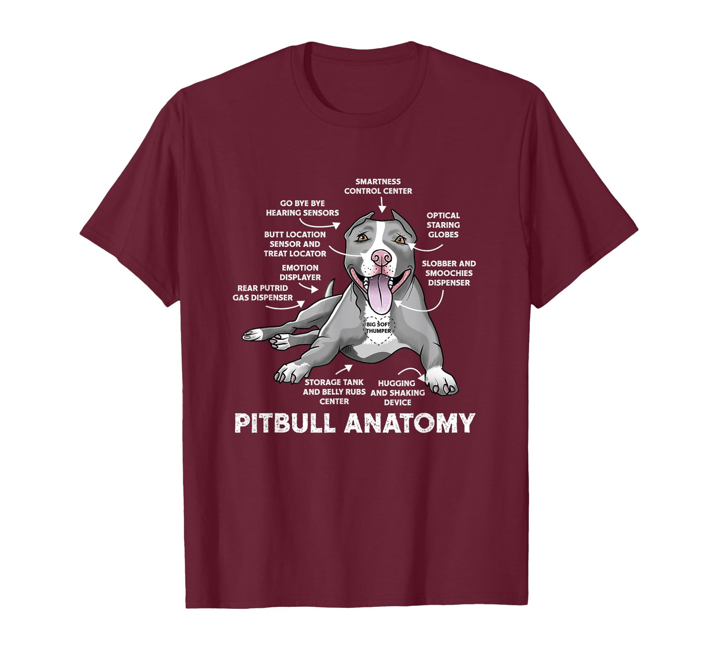 Pitbull Anatomy Funny BullDog Lover Dog Owner Men Women T-Shirt