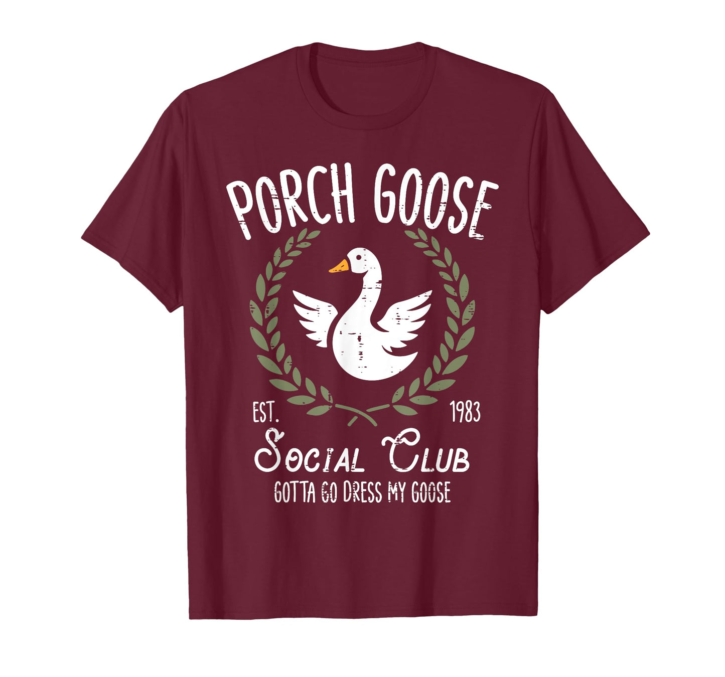 Porch Goose Social Club Funny Silly Animal Women Men Kids T-Shirt