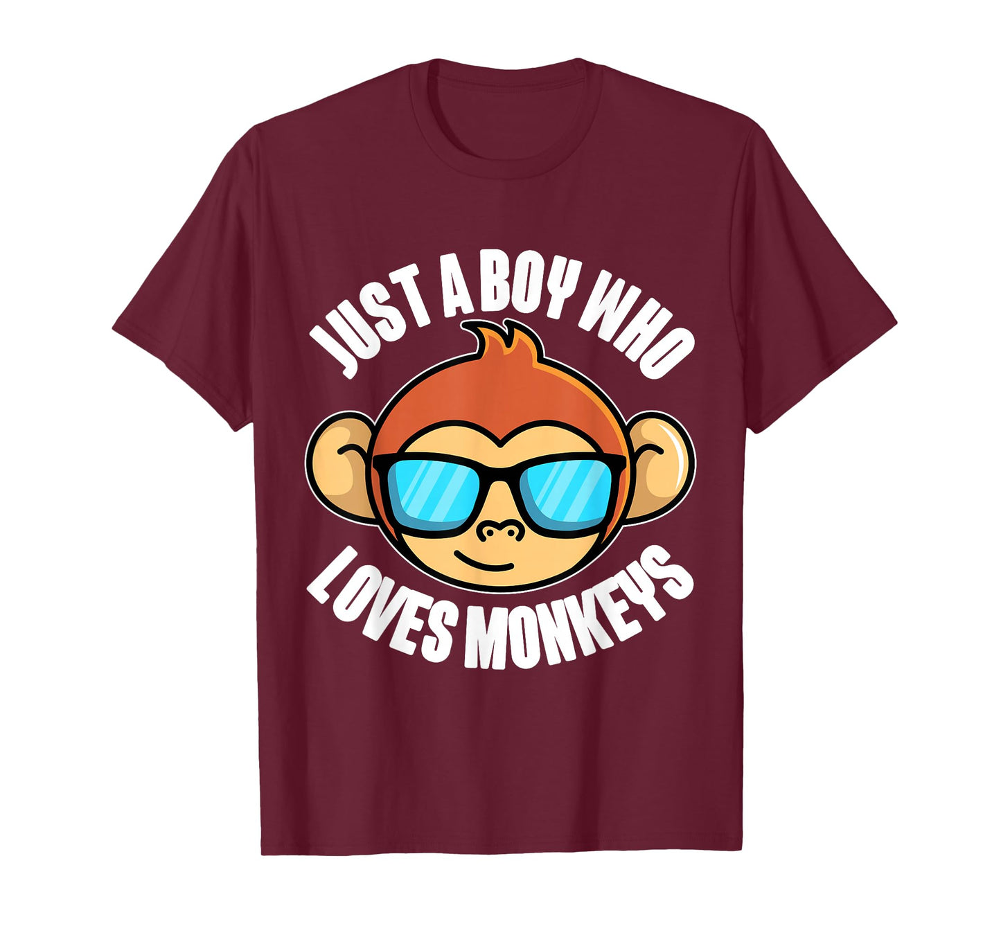 Just A Boy Who Loves Monkeys With Sunglasses For Kids T-Shirt