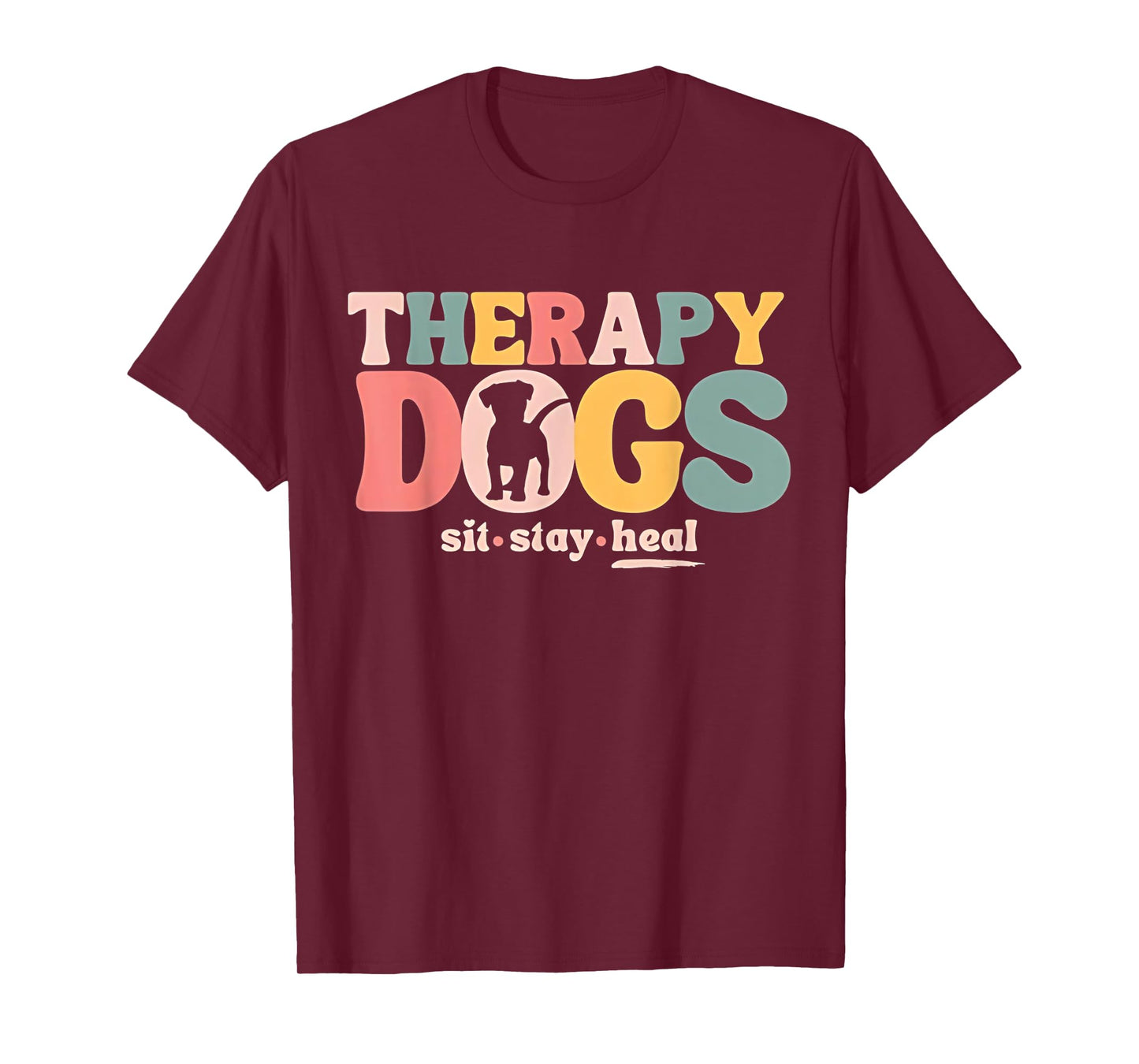 Therapy Dog Team Animal Assisted Therapy Dogs Sits Stay Heal T-Shirt