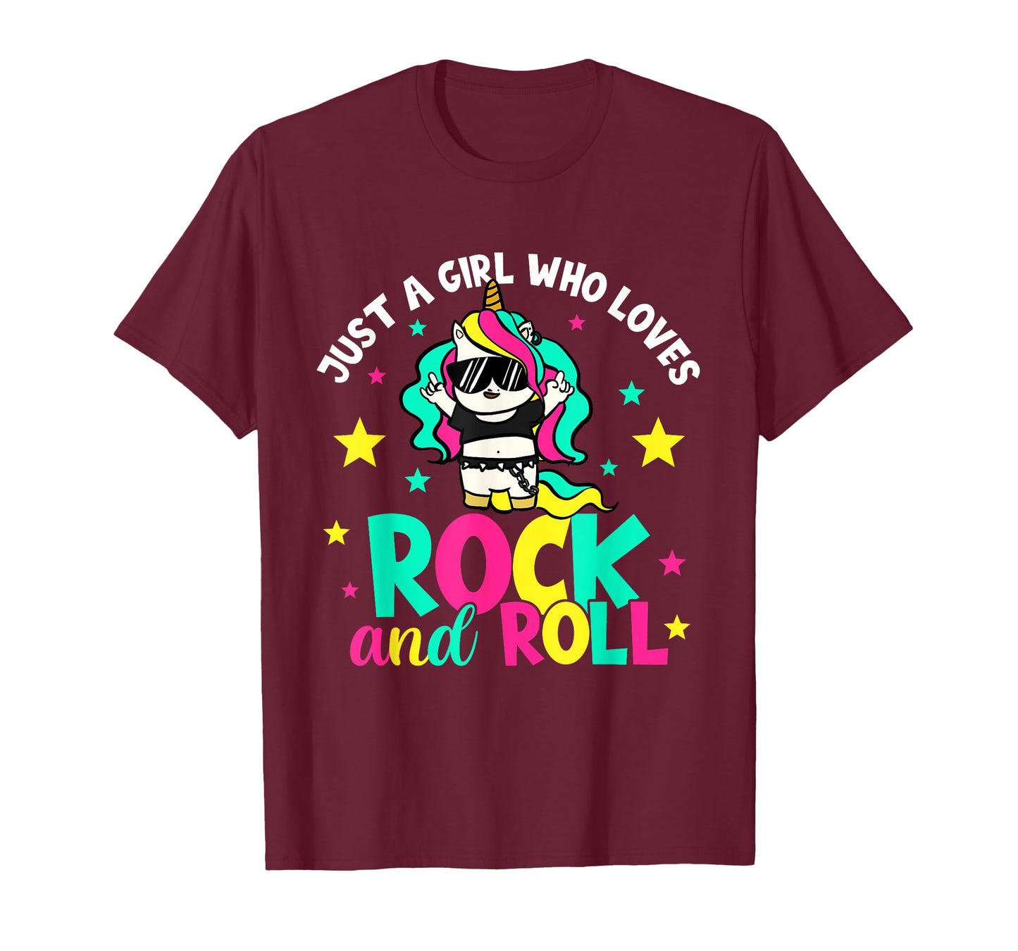 Just A Girl Who Loves Rock And Roll Funny Unicorn Lover T-Shirt